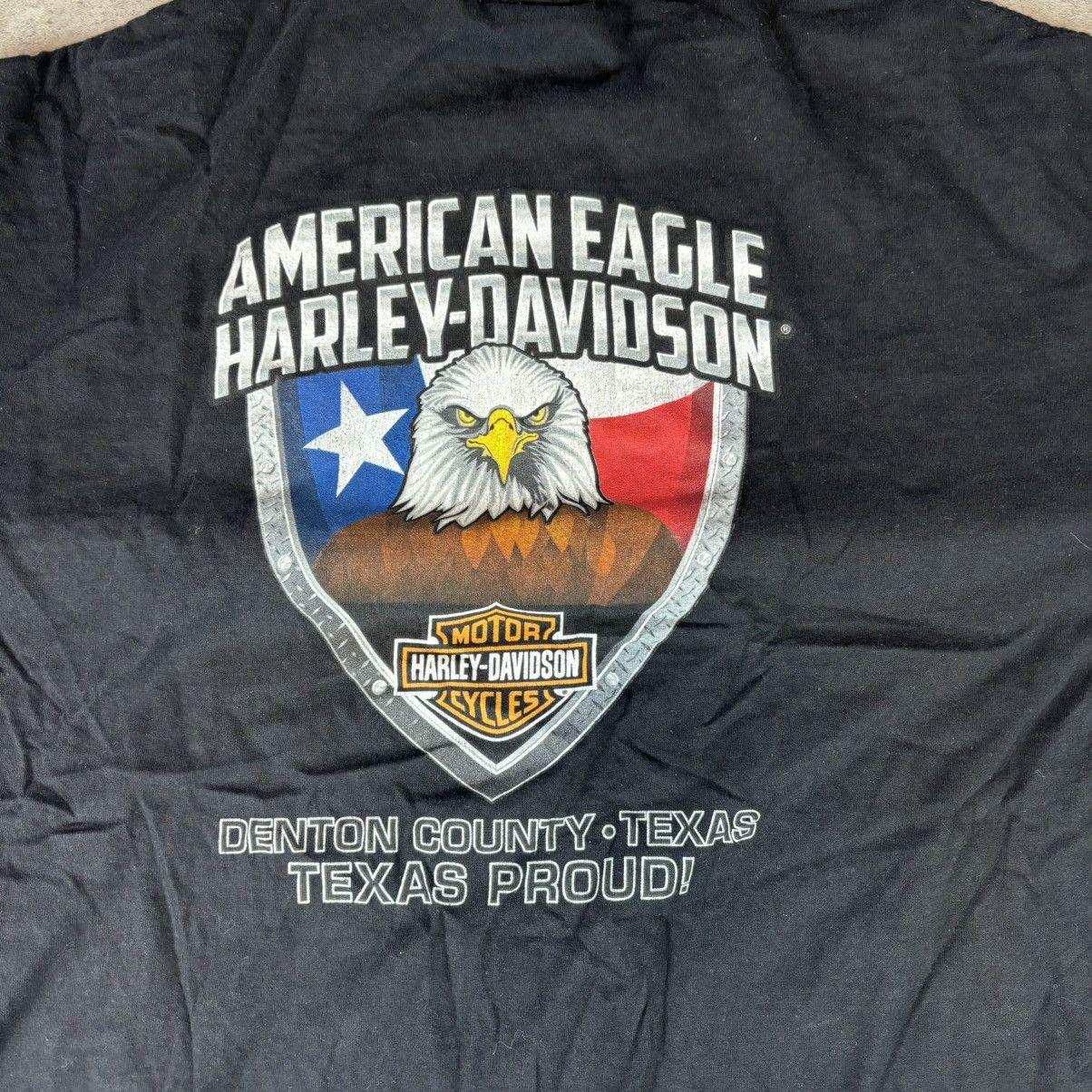 Harley Davidson Y2k black Harley Davidson texas eagle flames tshirt Size US XL / EU 56 / 4 - 6 Thumbnail