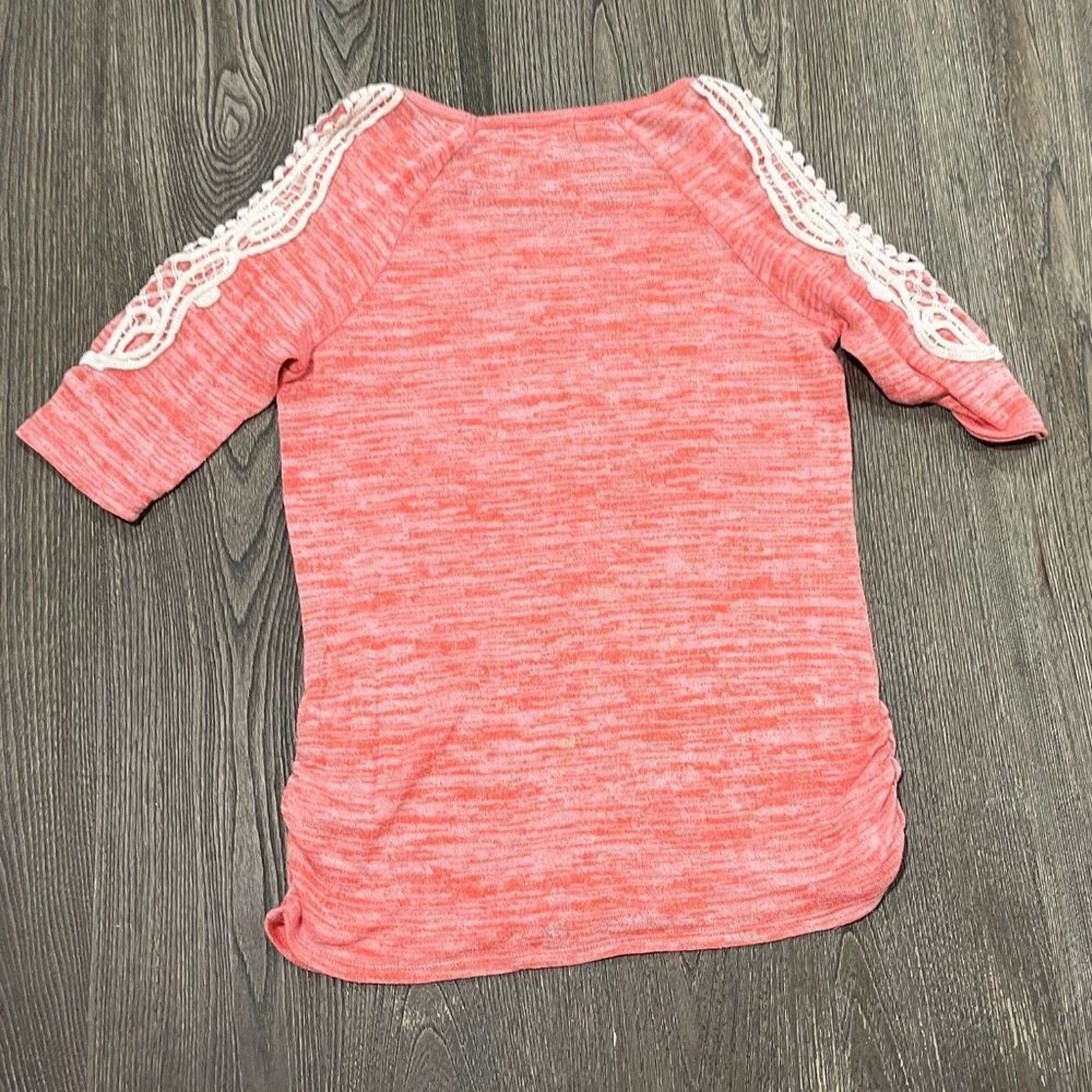 Vintage Maurices Blouse 3/4 Sleeve Design Knit Ruched Heather S Size S / US 4 / IT 40 - 4 Thumbnail