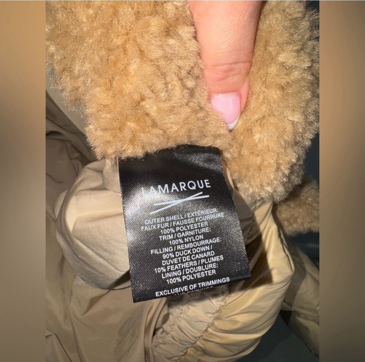 LAMARQUE LAMARQUE Sharon Mix Media Down Puffer Jacket in Caramel/ LRG Size L / US 10 / IT 46 - 11 Thumbnail