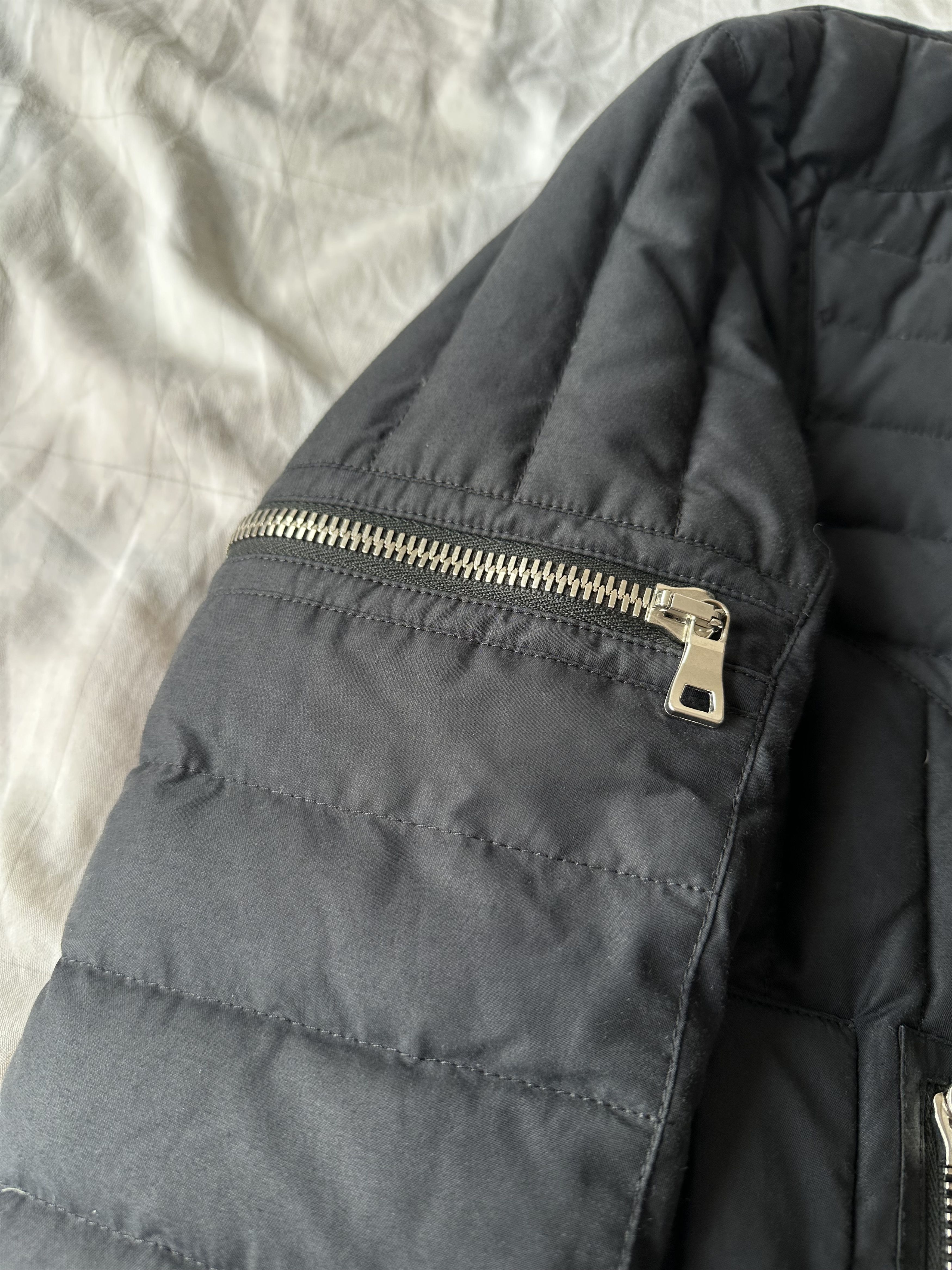 Balmain FW15 Balmain Zippered Black Quilted Biker Feather Jacket Size US M / EU 48-50 / 2 - 6 Thumbnail
