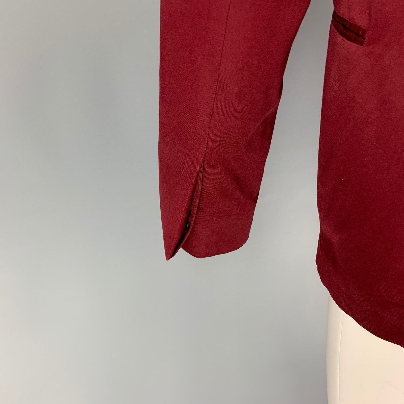 Other SPENCER HART Size 38 Burgundy Cotton Notch Lapel Sport Coat Size 38R - 4 Thumbnail