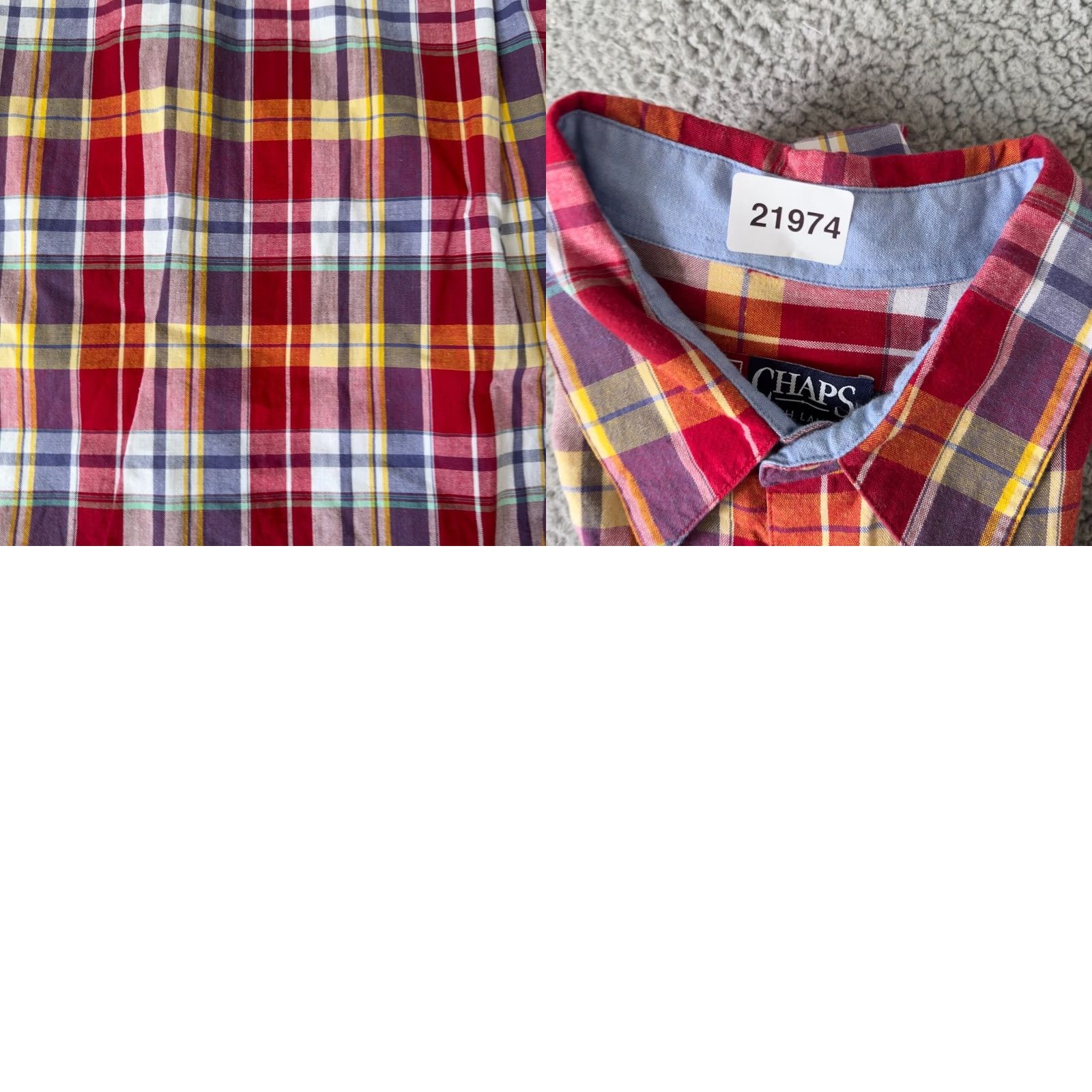 Ralph Lauren VINTAGE Ralph Lauren Chaps Shirt Men L Red Blue Plaid 90s Button-Up Short Sleeve Collared 1A Size US L / EU 52-54 / 3 - 9 Thumbnail