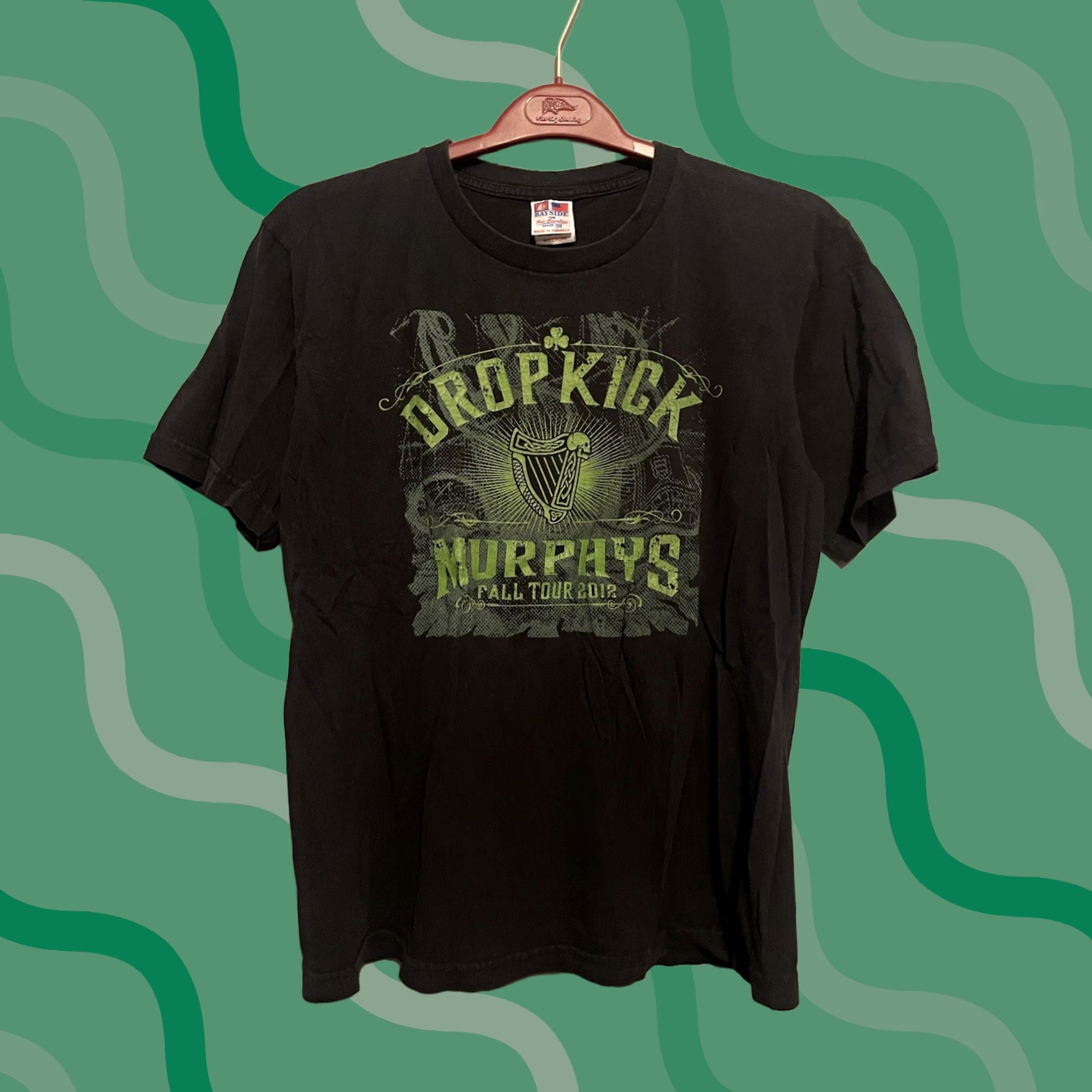 Vintage VINTAGE Dropkick Murphys 2012 Fall Tour Concert T-Shirt M Black Crew Neck Short Sleeve Bayside Heavyweight Men Band Fall 2012 Mens Shirts Size US M / EU 48-50 / 2 - 1 Thumbnail