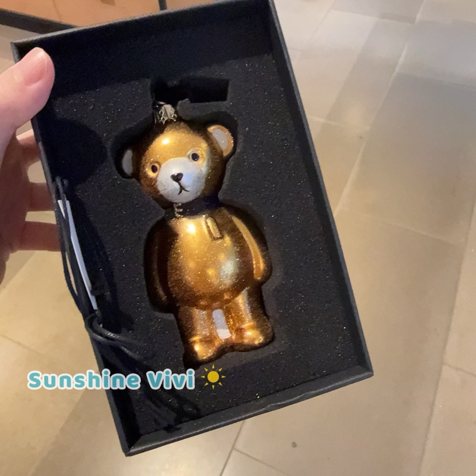 Coach NWT Coach Bear Ornament Gold Glitter Glass Gift Box CCD51 Size ONE SIZE - 2 Thumbnail