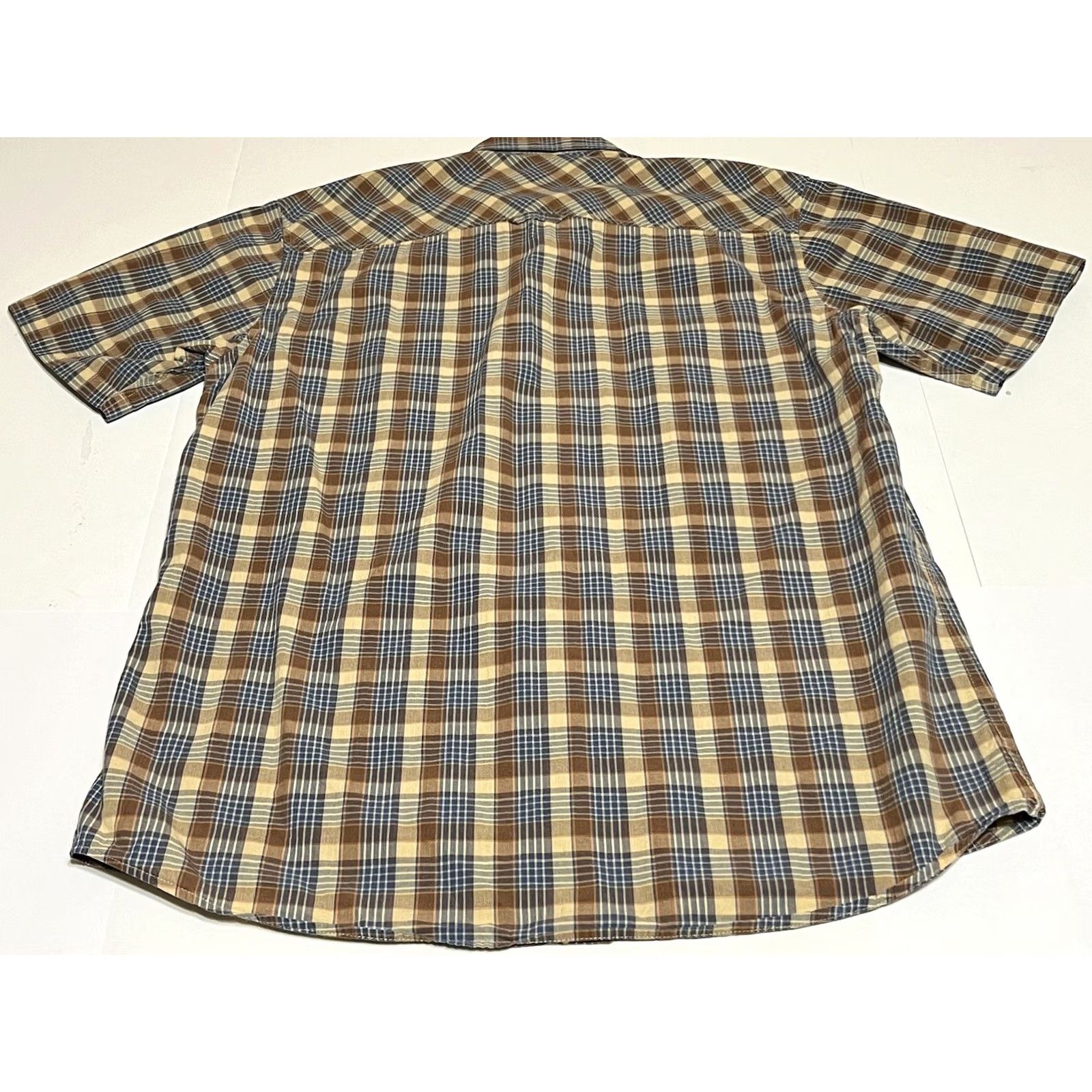 Pendleton Pendleton Santiam Shirt Short Sleeve Button-Up Plaid Brown Blue Mens L Size US L / EU 52-54 / 3 - 3 Thumbnail