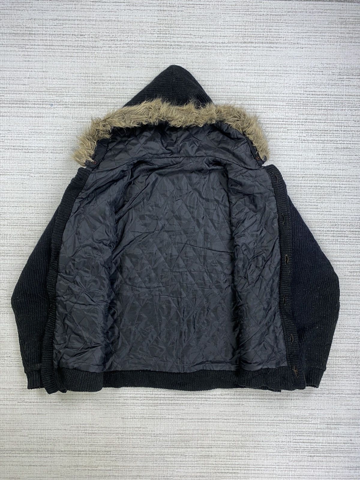 Hysteric Glamour × If Six Was Nine × Vintage Vintage Hysteric Glamour Faux Fur Hoodie Knit Button Jacket Size US L / EU 52-54 / 3 - 7 Thumbnail