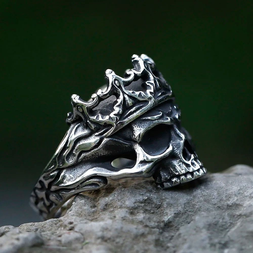 Jewelry Crown Skull Ring Streetwear Jewelry Fashion Gift Size ONE SIZE - 6 Thumbnail