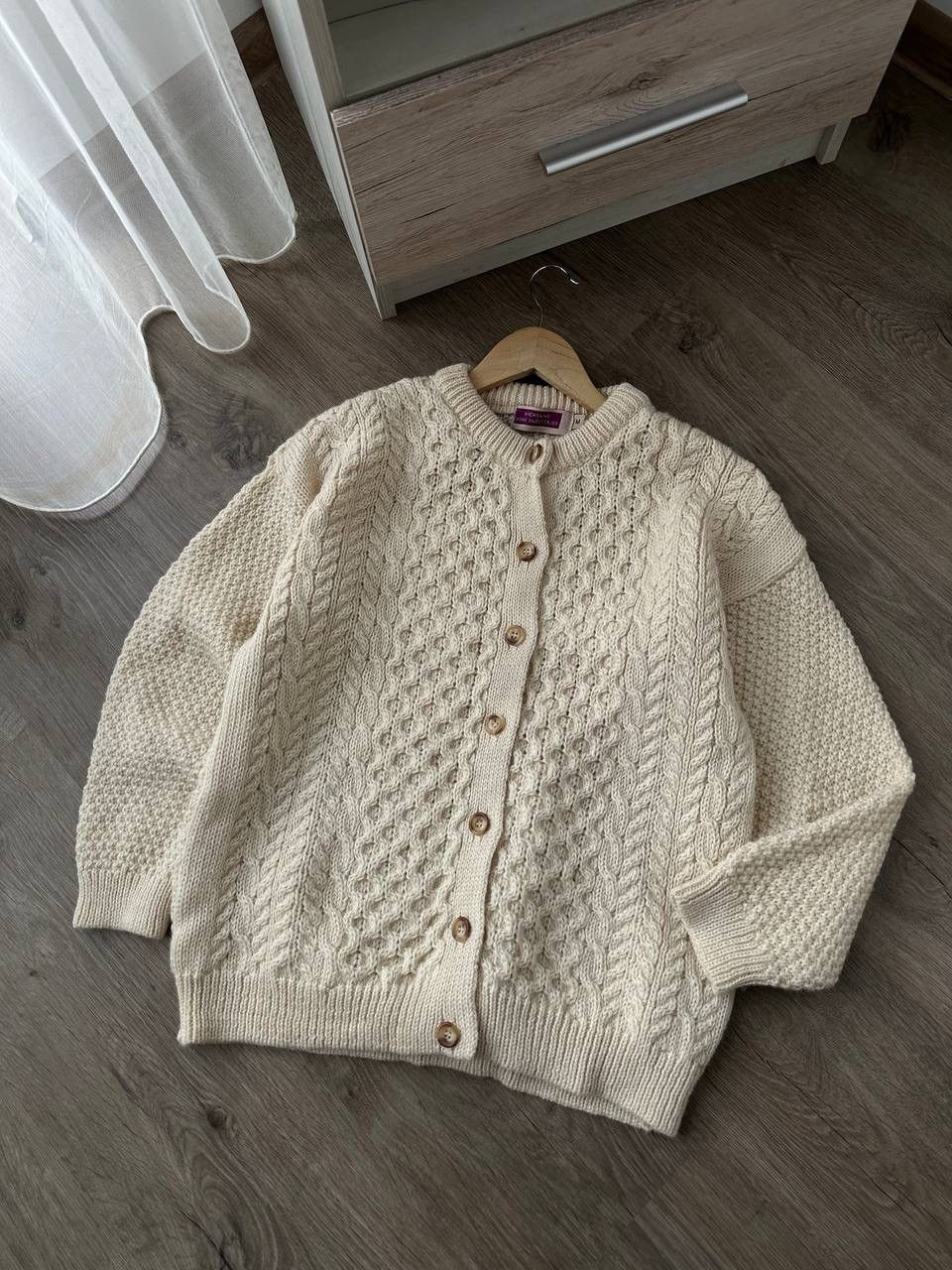 Vintage Vintage Cable Knit Beige Highland Scottish Wool Sweater Size M / US 6-8 / IT 42-44 - 5 Thumbnail
