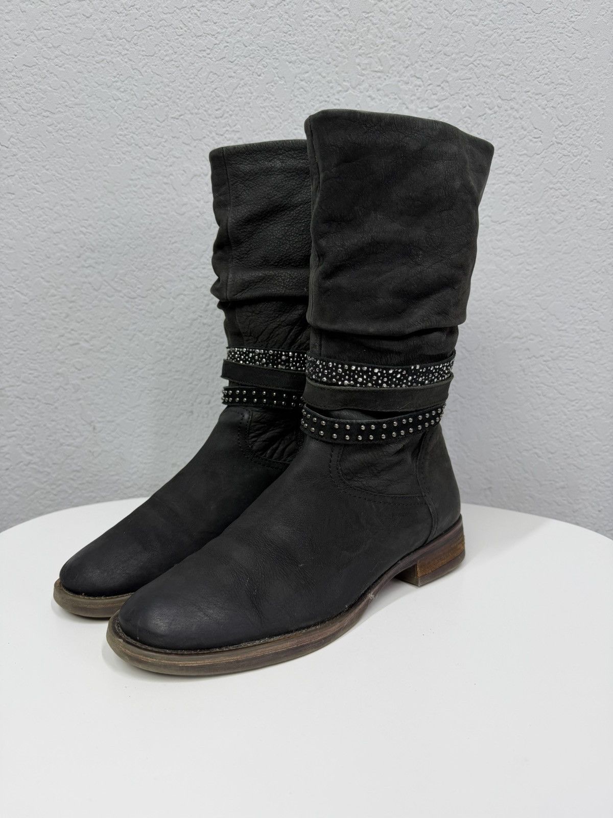 If Six Was Nine Vintage Y2K Black Leather Side Zip Boots Guidi Marsell Style Size US 7.5 / EU 40-41 - 5 Thumbnail