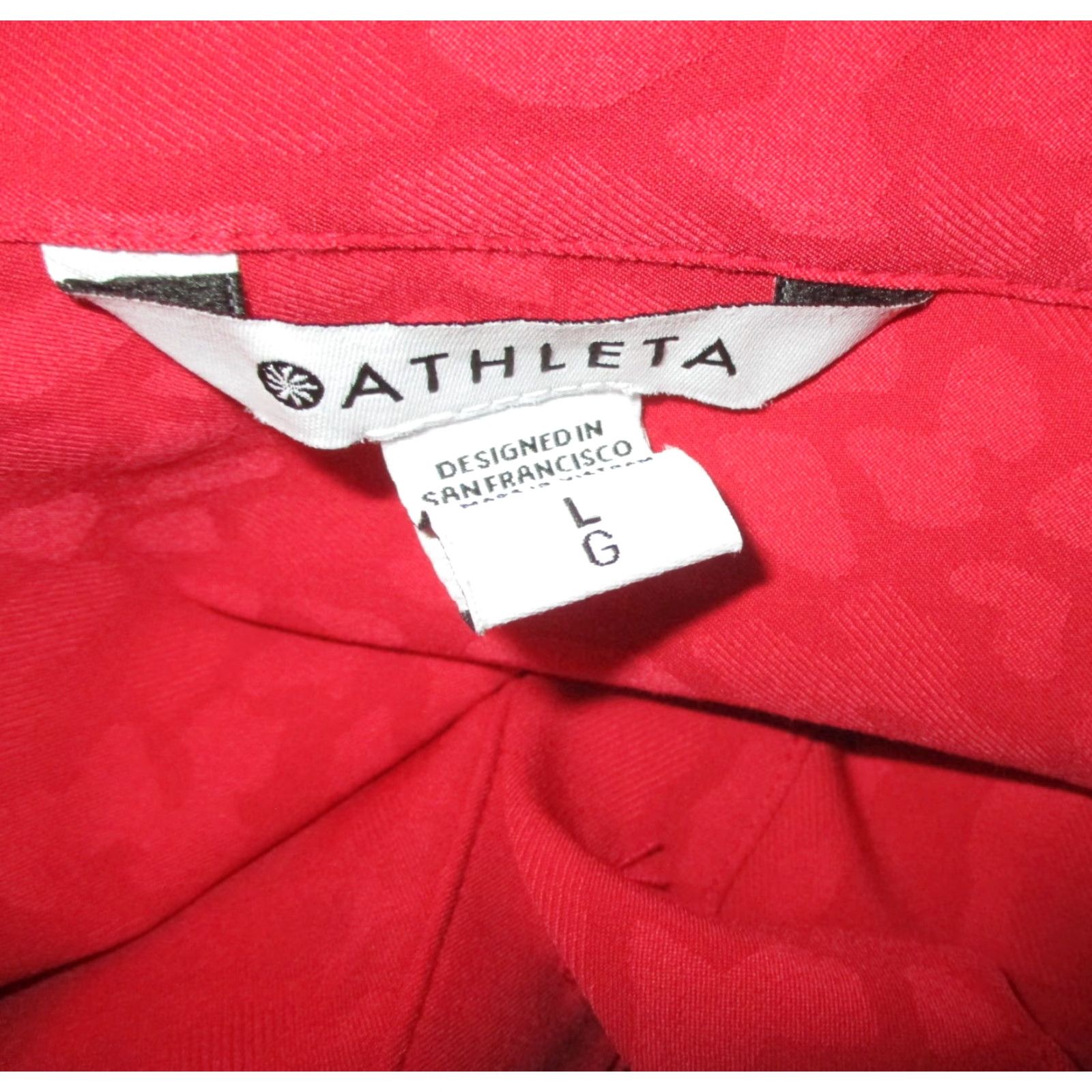 Athleta Athleta Blouse Shirt Red L Women Stretch Long Sleeve Tunic Modern Casual 100% Polyester Spandex Size L / US 10 / IT 46 - 6 Thumbnail