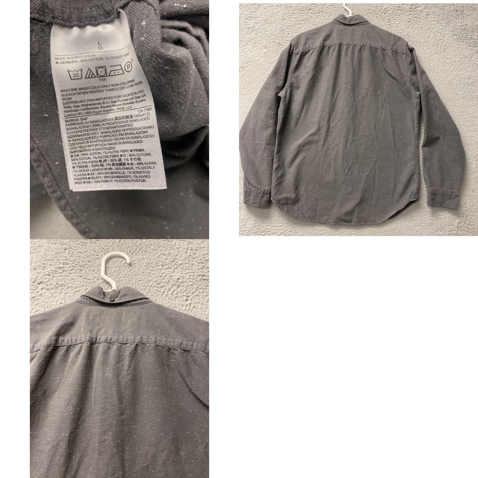 Gap GAP Shirt Mens Large Grey Knit Casual Button Long Sleeve / 102-32 Size US L / EU 52-54 / 3 - 8 Thumbnail