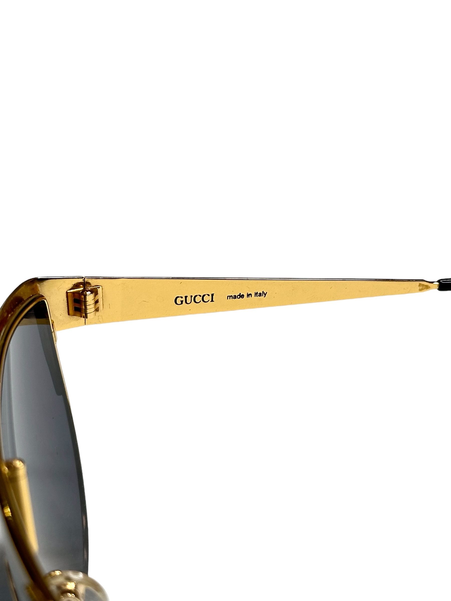 Gucci 1980’s Gucci Black Gold Monolense Rare Sunglasses Size ONE SIZE - 5 Thumbnail