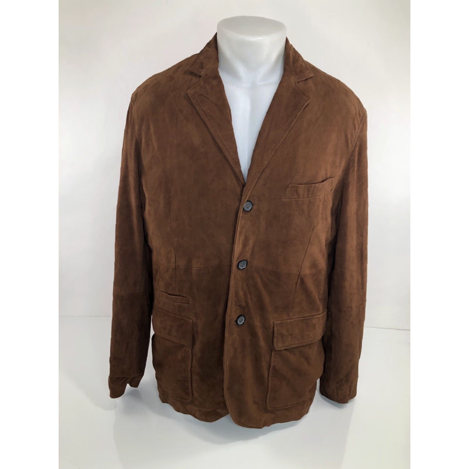 Peter Millar PETER MILLAR Blazer Suede Leather Mens Md. Lined Jacket Brown M Size 40R - 2 Thumbnail