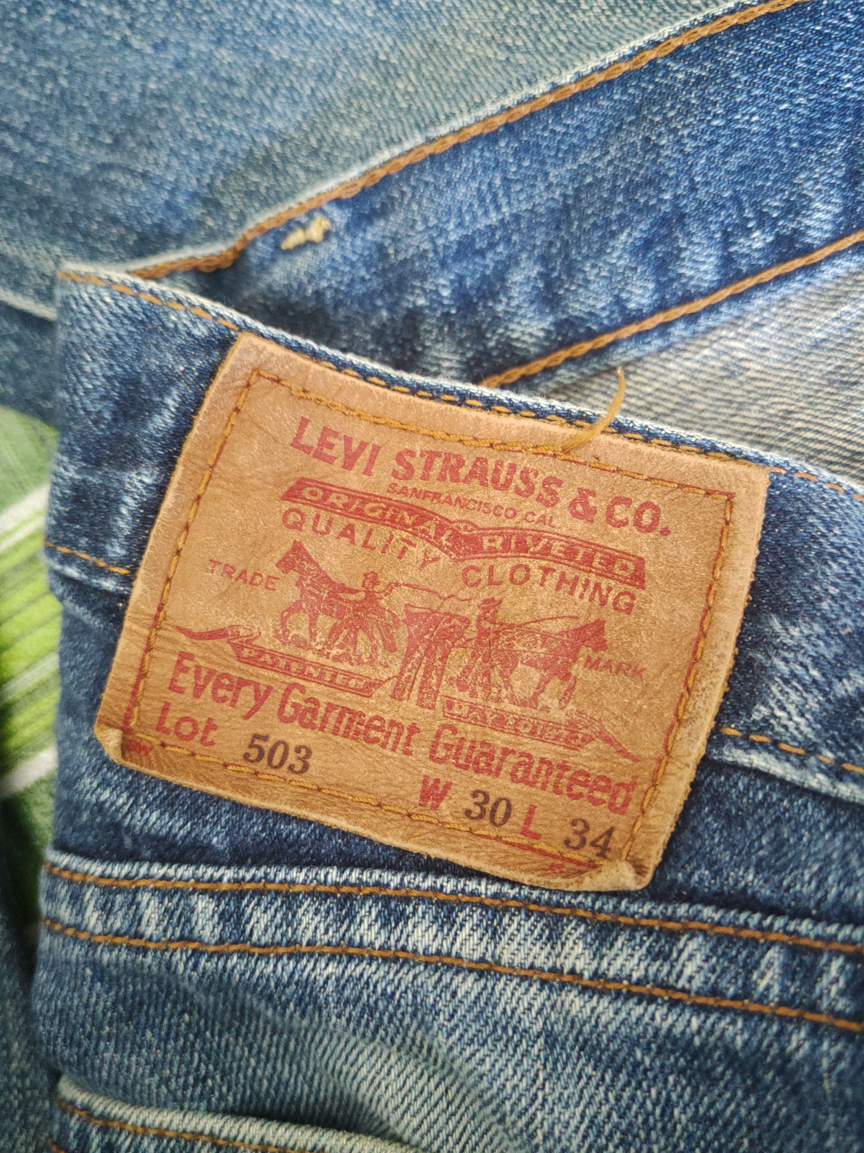 Levi's DL 503 Levi's Blue Distressed Ripped Denim Jeans #1639 Size US 30 / EU 46 - 15 Thumbnail