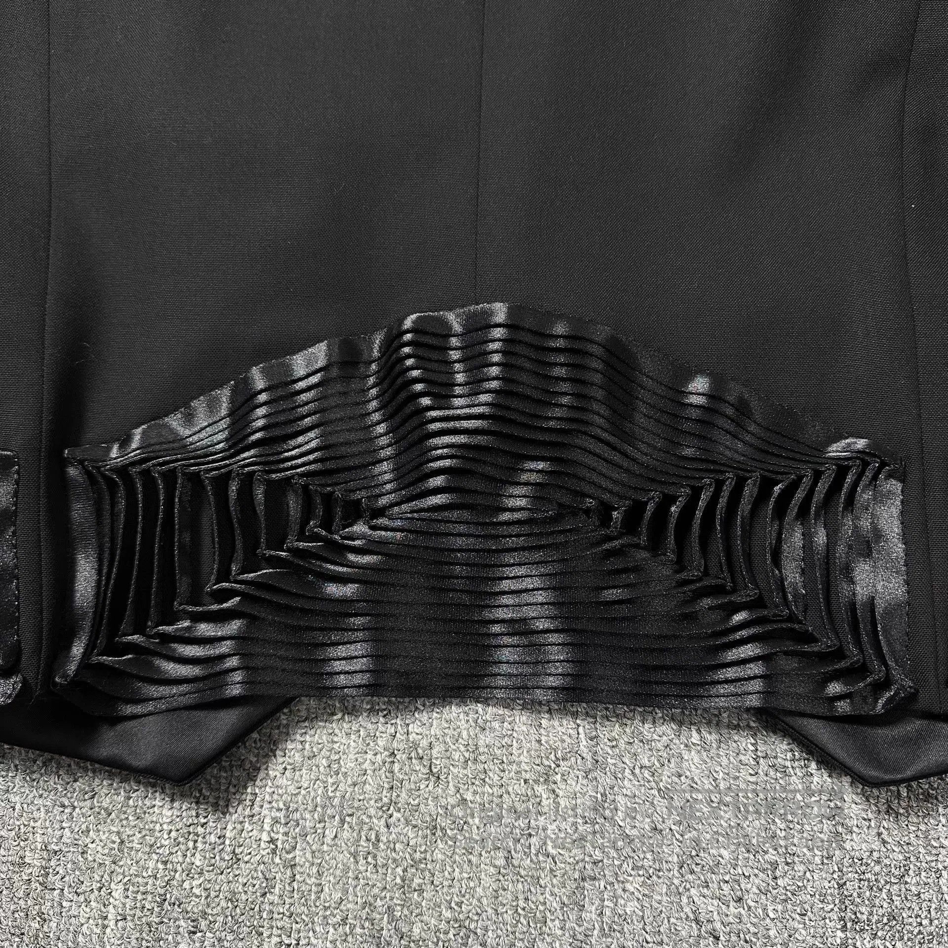Dior Black Formal Fringe-Detailed Tailored Jacket. Size US M / EU 48-50 / 2 - 5 Thumbnail