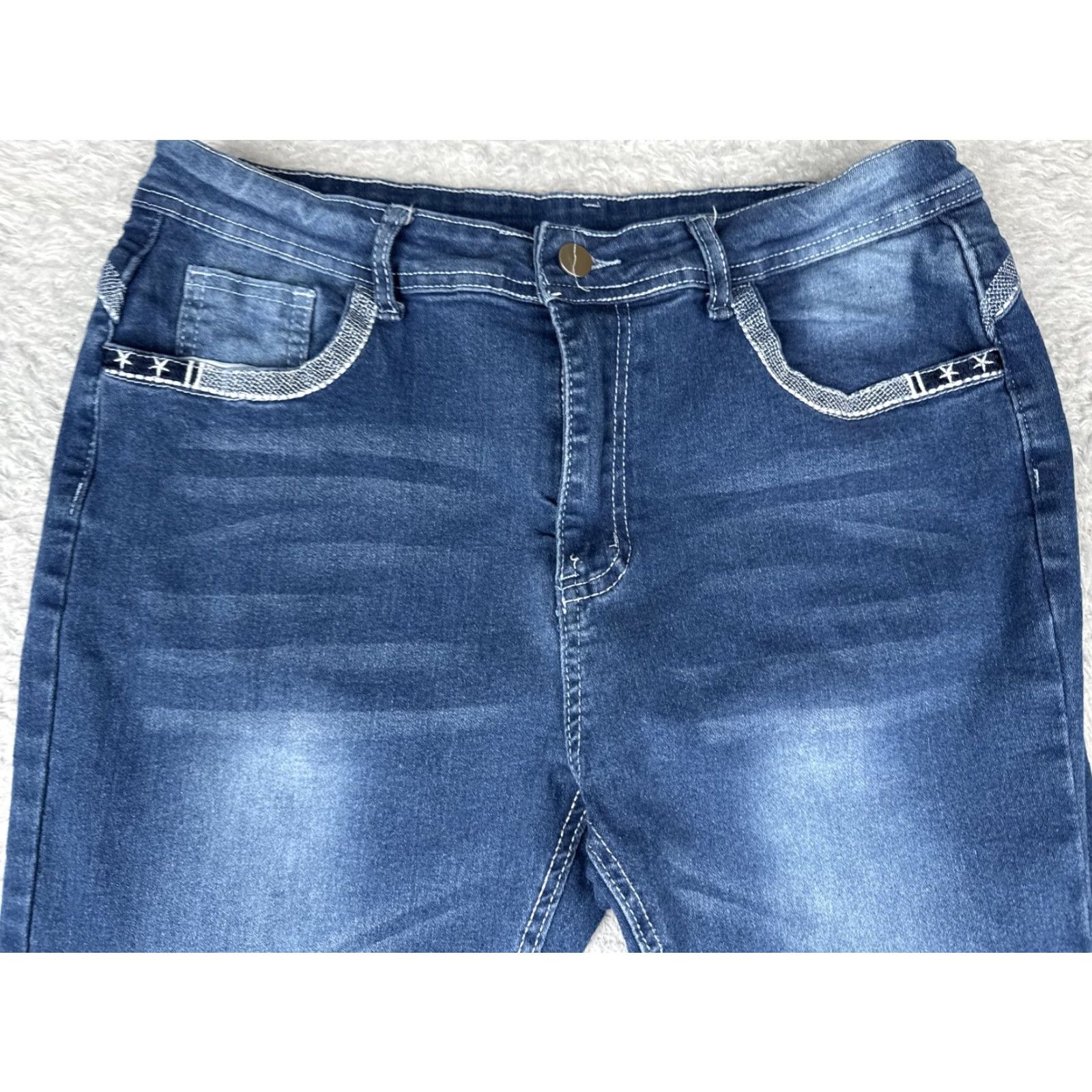 Denime Stretch Denim Jeans Women XL Blue Bootcut Mid Rise Casual Stretchy Comfort 30x29 Size 30" / US 8 / IT 44 - 4 Thumbnail