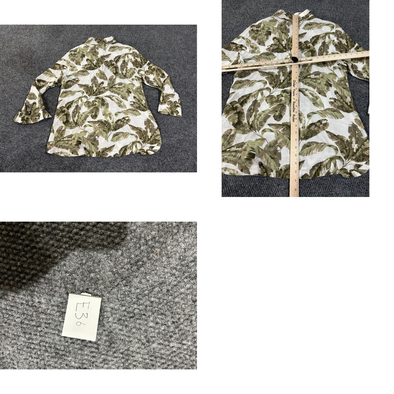 Vintage Chicos Blouse Womens 1 White Green Floral Print Lightweight Viscose Button Front Casual Shirt Green Classic Floral Summerspring Womens Size XS / US 0-2 / IT 36-38 - 8 Thumbnail