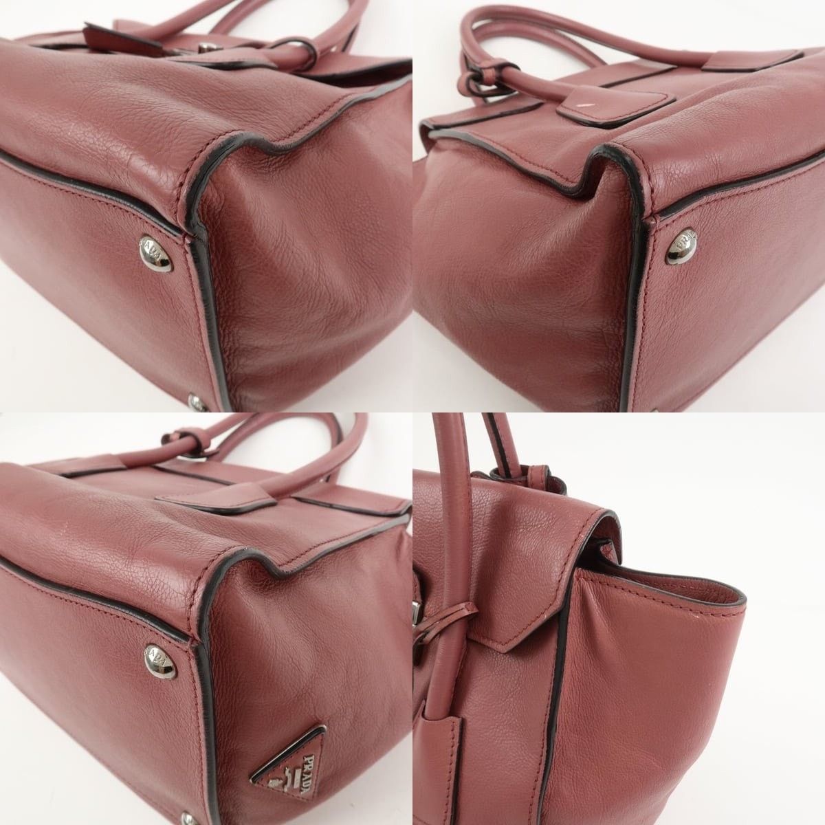 Prada Prada Logo Lock Calfskin Satchel Pink Size ONE SIZE - 5 Thumbnail