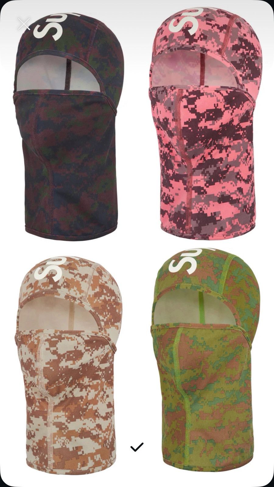 Supreme 4 pack Supreme digi camo heat reactive balaclavas Size ONE SIZE - 1 Thumbnail
