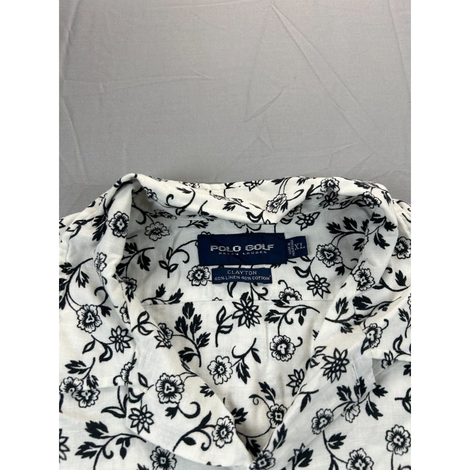 Polo Ralph Lauren Polo Ralph Lauren Shirt XL White Flower Floral Short Sleeve Button-Up Button-Down Collared Casual Men Size US XL / EU 56 / 4 - 2 Thumbnail