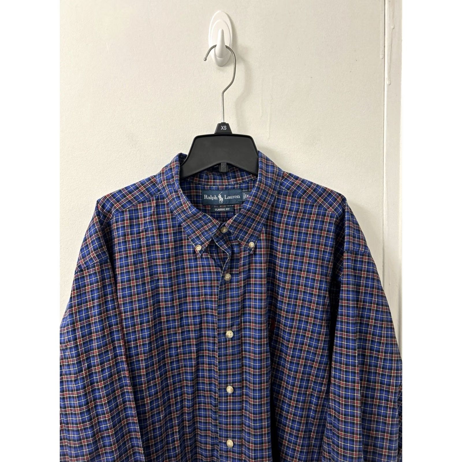 Ralph Lauren VINTAGE Ralph Lauren Shirt Mens 2XL Blue Plaid Classic Fit Button-Down L/S Shirt Size US XXL / EU 58 / 5 - 2 Thumbnail