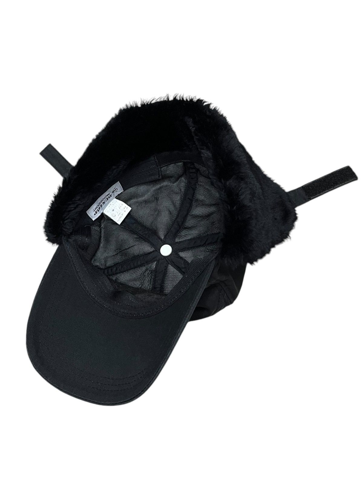 Dunlop 90’s DUNLOP MOTORSPORTS 7 Panel Fur Ear Flap Hat 💥 Size ONE SIZE - 8 Thumbnail