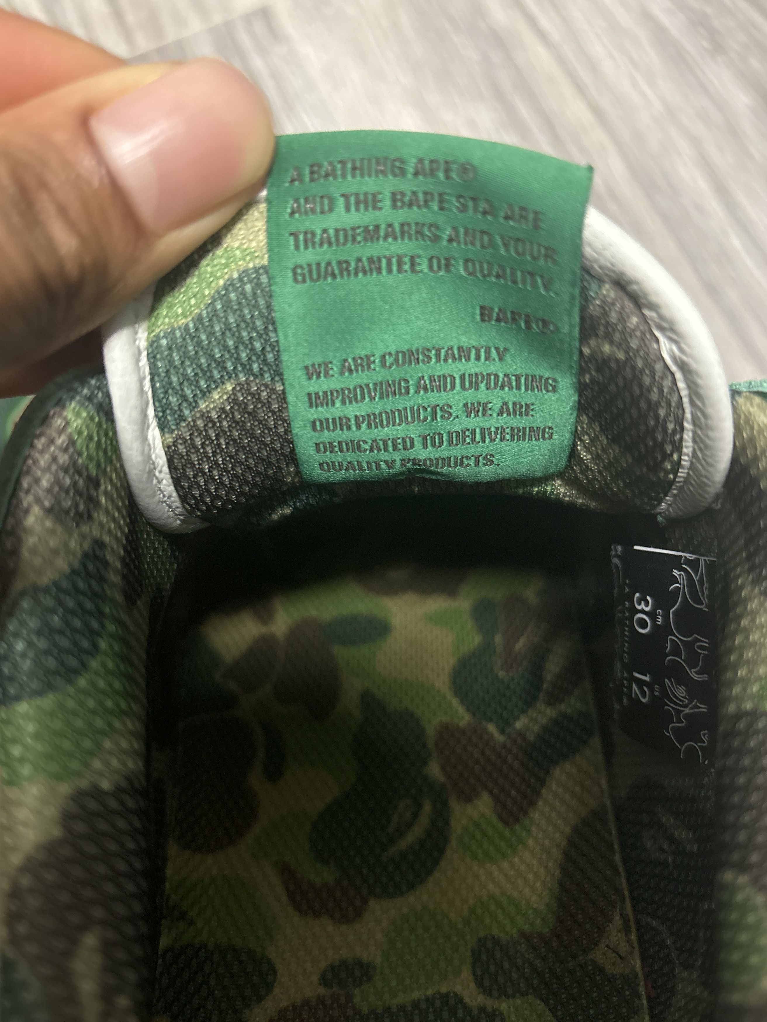 Bape Bape Sk8 Sta #2 ABC Camo - Green Size US 12 / EU 45 - 4 Thumbnail