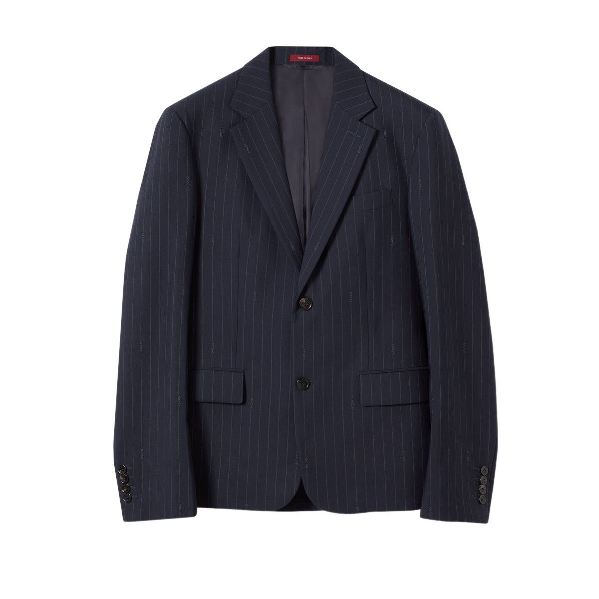 Gucci GUCCI $4250 Dark Blue Pinstripe Wool Jacket New & Authentic Size US M / EU 48-50 / 2 - 1 Preview