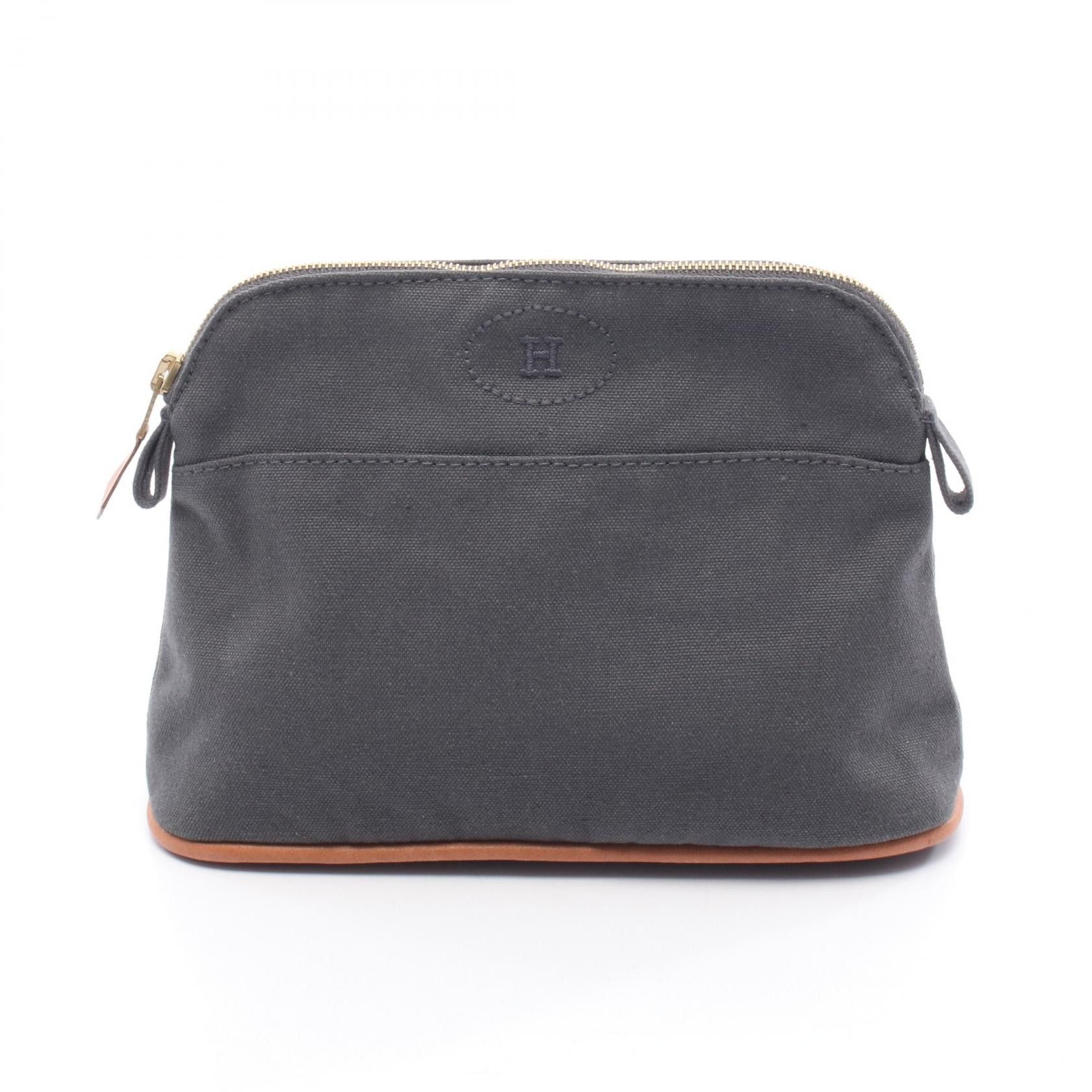 Hermes Hermes Hermes BolidePouch20 Canvas Leather Pouch Leather Vanity Bag DUTY FREE for USA Size ONE SIZE - 1 Thumbnail