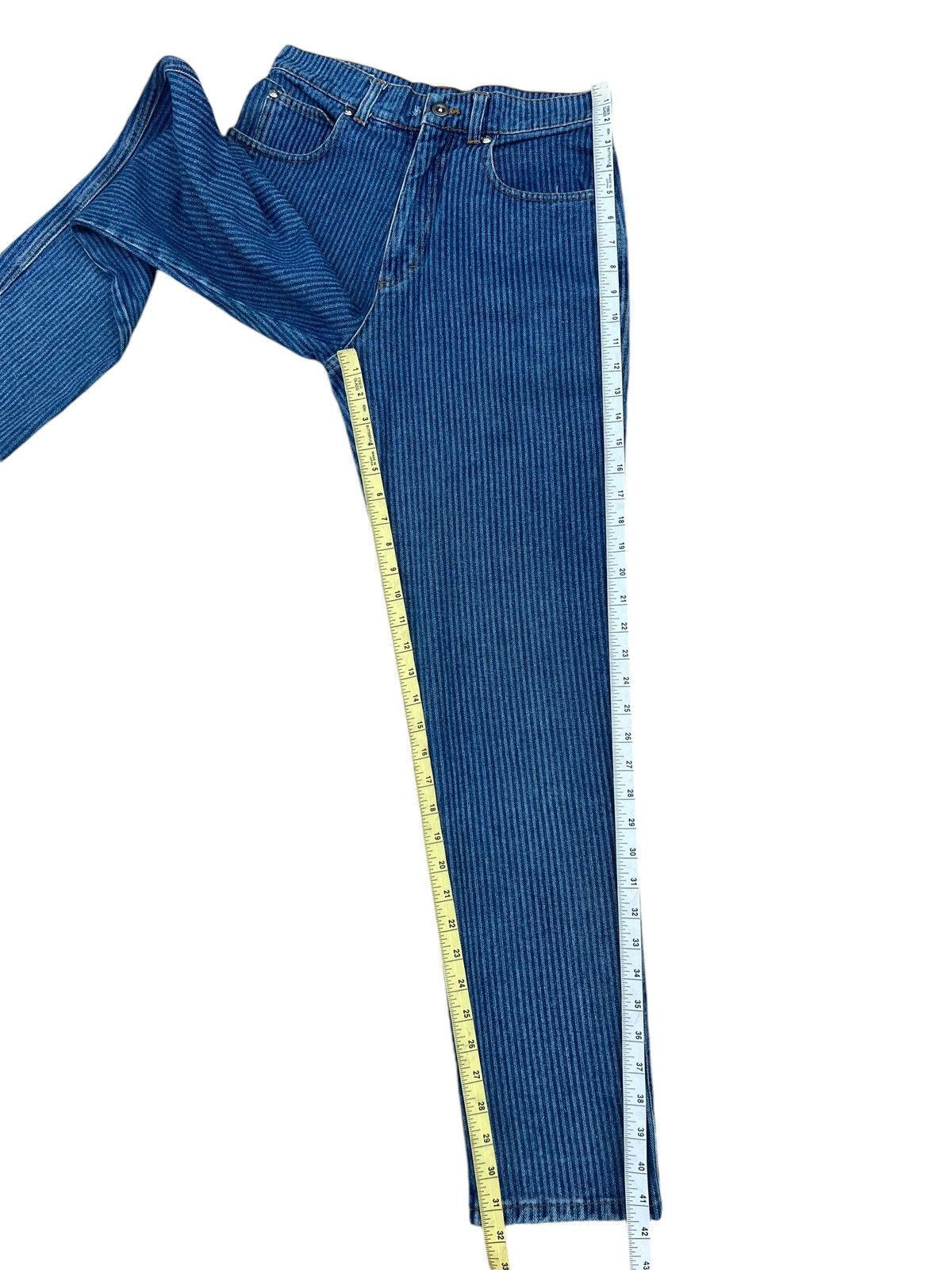 Versace × Vintage Vintage 90s Versace Sport Made in Italy Striped Denim Jeans Size US 29 - 5 Thumbnail