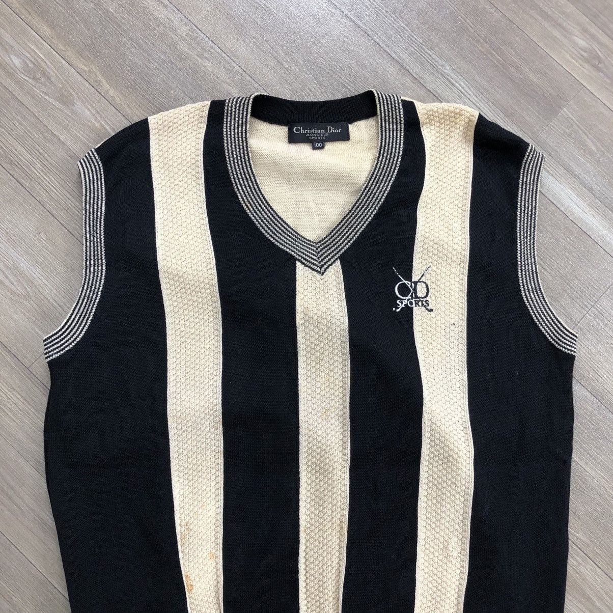 Christian Dior Monsieur Vintage Christian Dior Monsieur Stripe Luxury Knit Vest Size US L / EU 52-54 / 3 - 2 Thumbnail