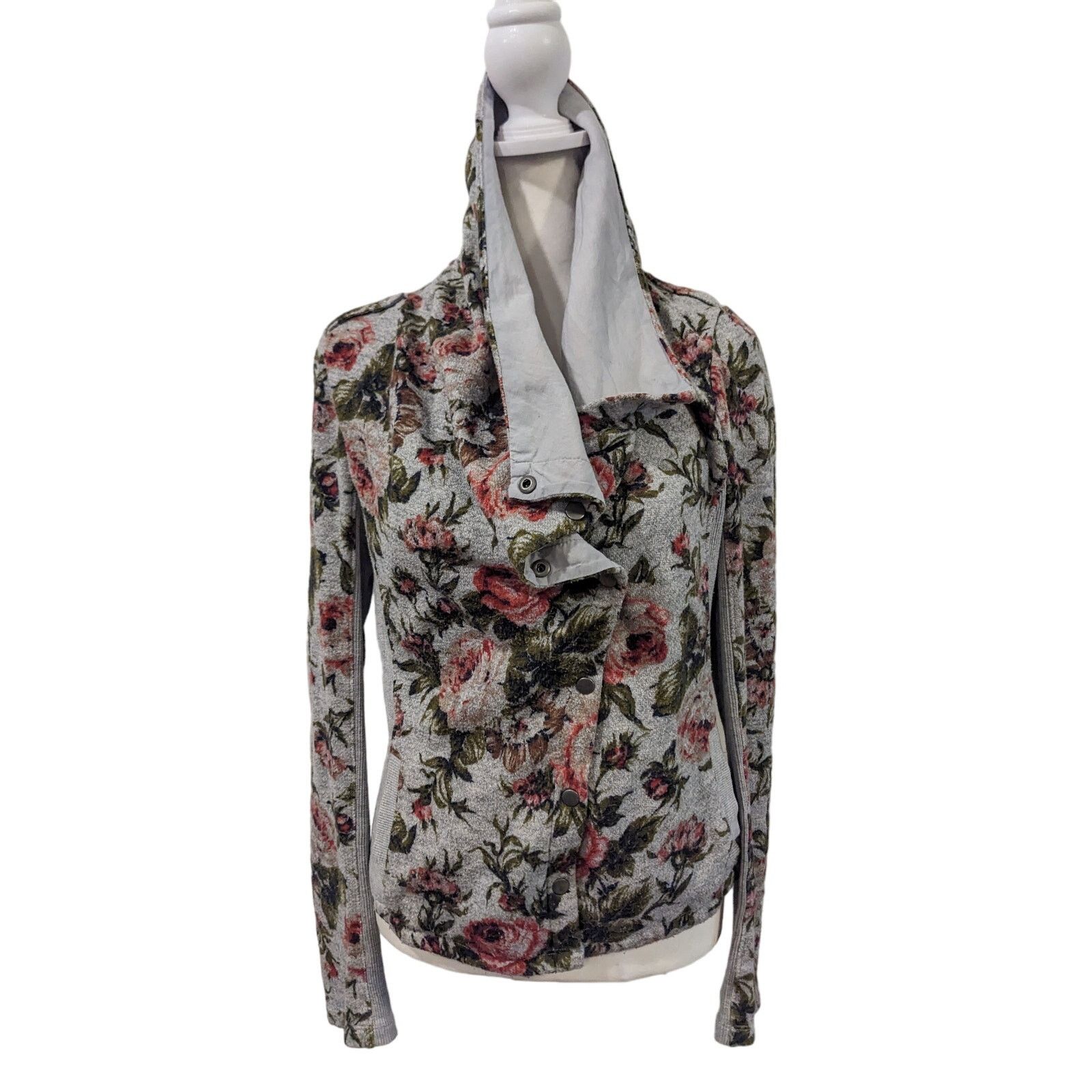 Anthropologie Saturday Sunday Anthropologie Knit Florascape Moto Jacket Size S / US 4 / IT 40 - 4 Thumbnail