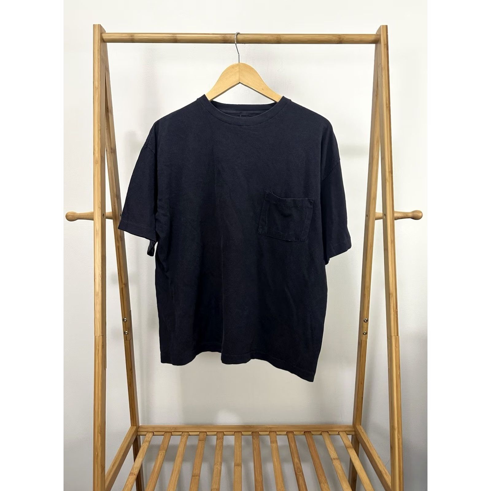 Vintage VTG 90s BOXY Dark Navy Pocket Front T-Shirt XL Blue Cotton Grunge Workwear WIP Blank Essential Pockets Mens Size US XL / EU 56 / 4 - 2 Thumbnail