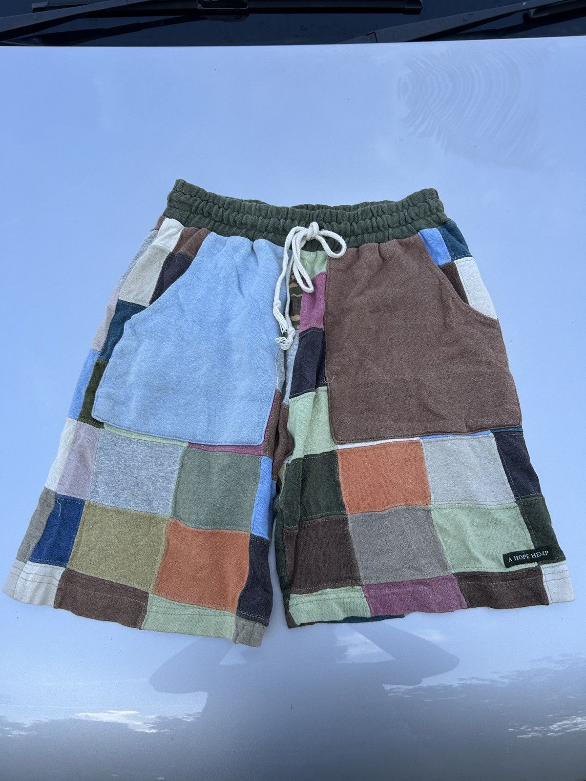 Japanese Brand A Hope Hemp Special Edition Patchwork Boro Shorts Size US 32 / EU 48 - 9 Thumbnail