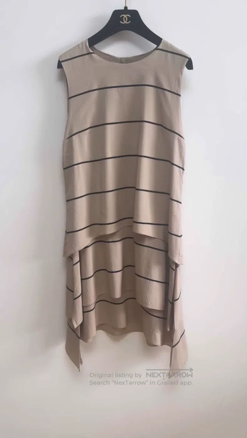 Brunello Cucinelli Brunello Cucinelli Striped Silk Dress Size M / US 6-8 / IT 42-44 - 1 Thumbnail