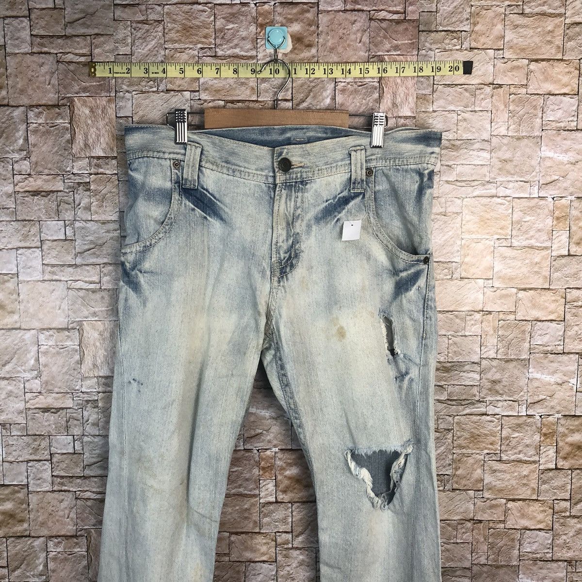 Beams Plus BeamsBoy Blue Distressed Denim Pants #A51 Size US 34 / EU 50 - 2 Thumbnail