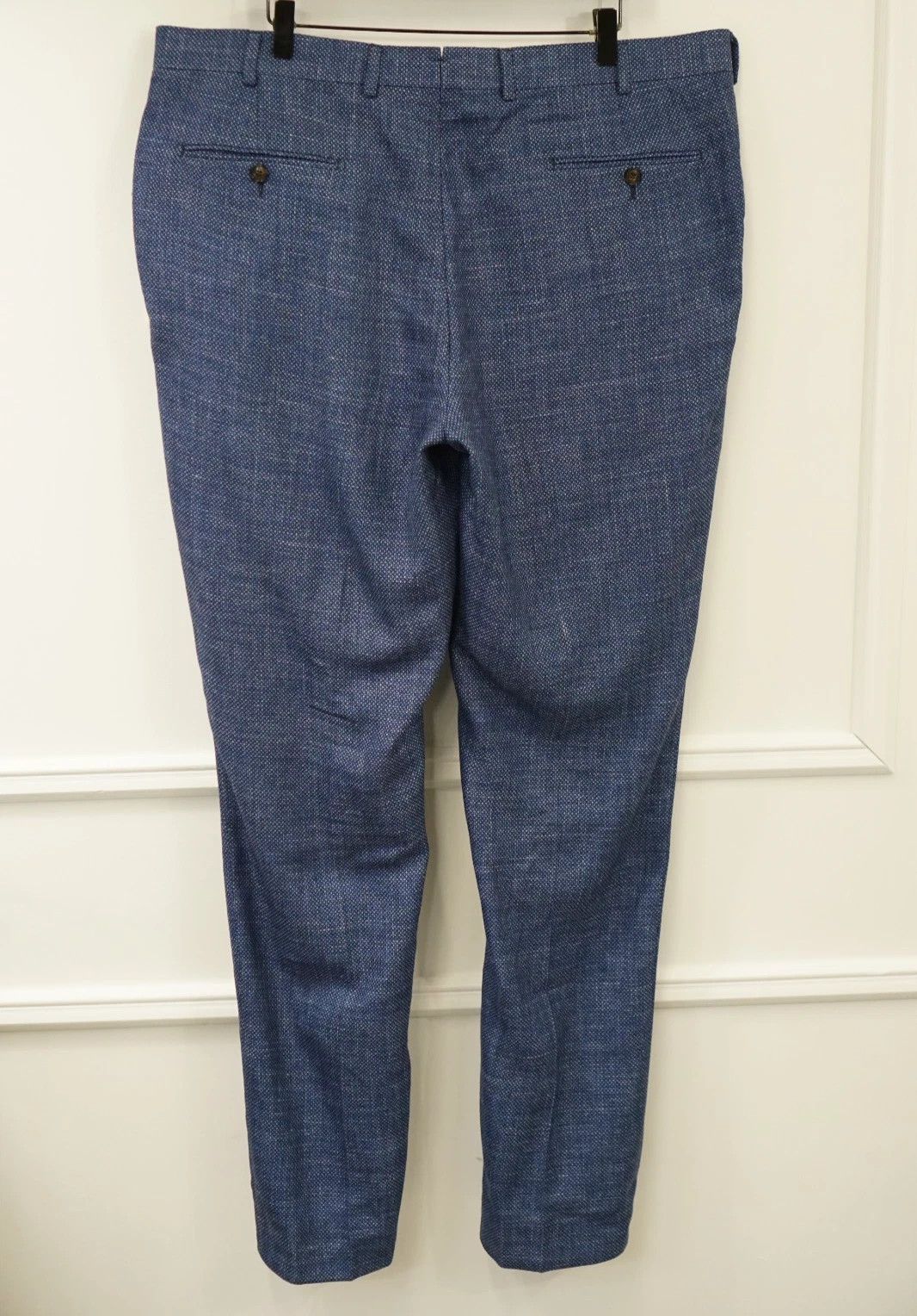 Suitsupply Men Suitsupply Pants Silk Wool Linen Blue Size UK/US48 Size 48R - 2 Thumbnail