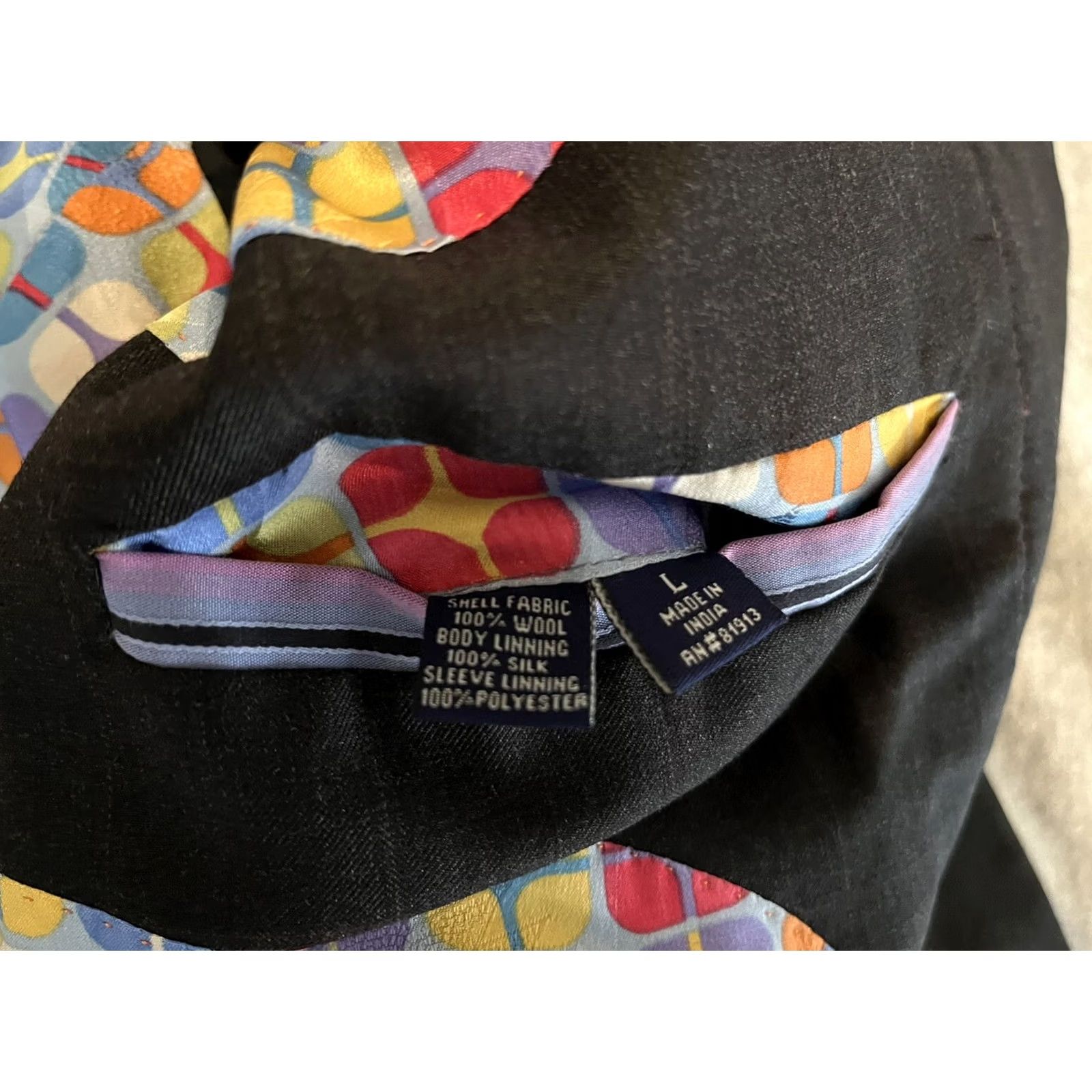 Robert Graham Robert Graham Check Wool Blazer Jacket 3 Button Mens Large Gray Embroidered Sport Coat Size 42R - 4 Thumbnail