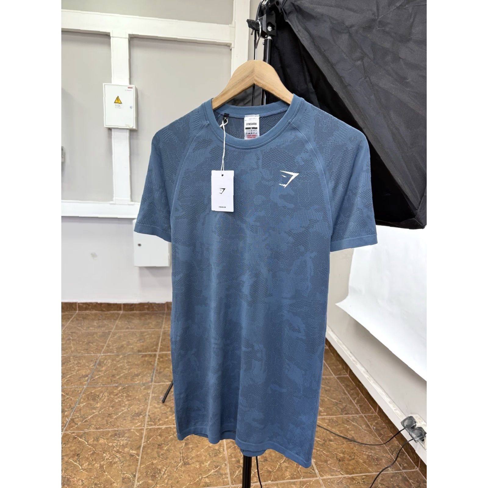 Gymshark Gymshark T-Shirt Geo Seamless Training Onyx Y2K M Mens Regular Blue/Black Size US M / EU 48-50 / 2 - 2 Thumbnail
