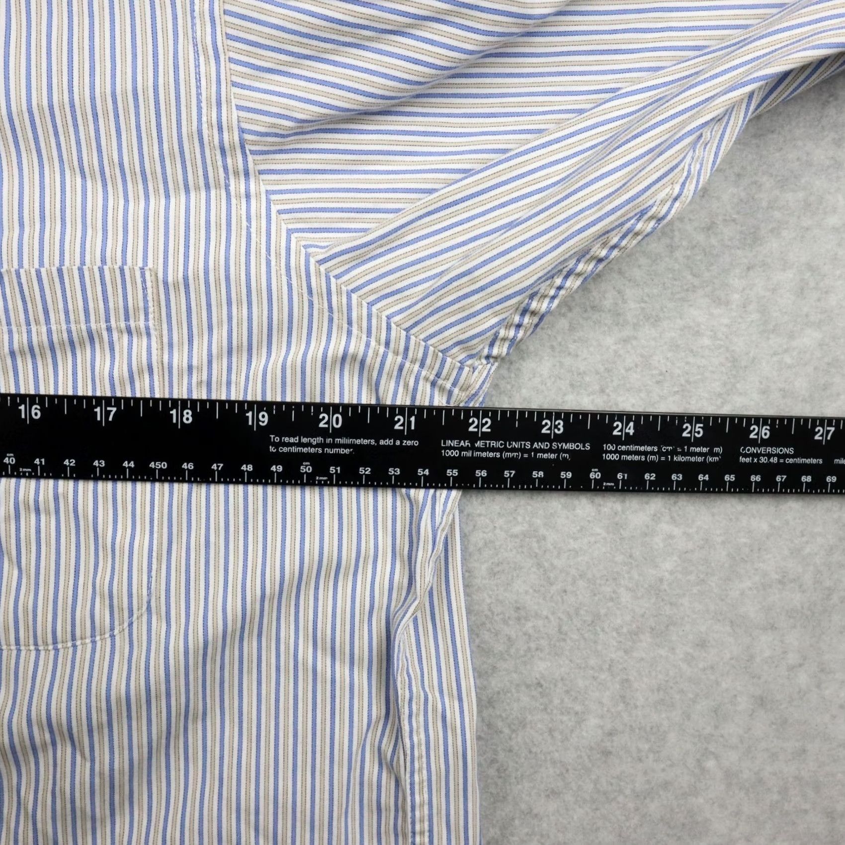 Chaps Chaps Shirt Mens M Striped Classic Fit Twill Button Up Long Sleeve Size US L / EU 52-54 / 3 - 6 Thumbnail