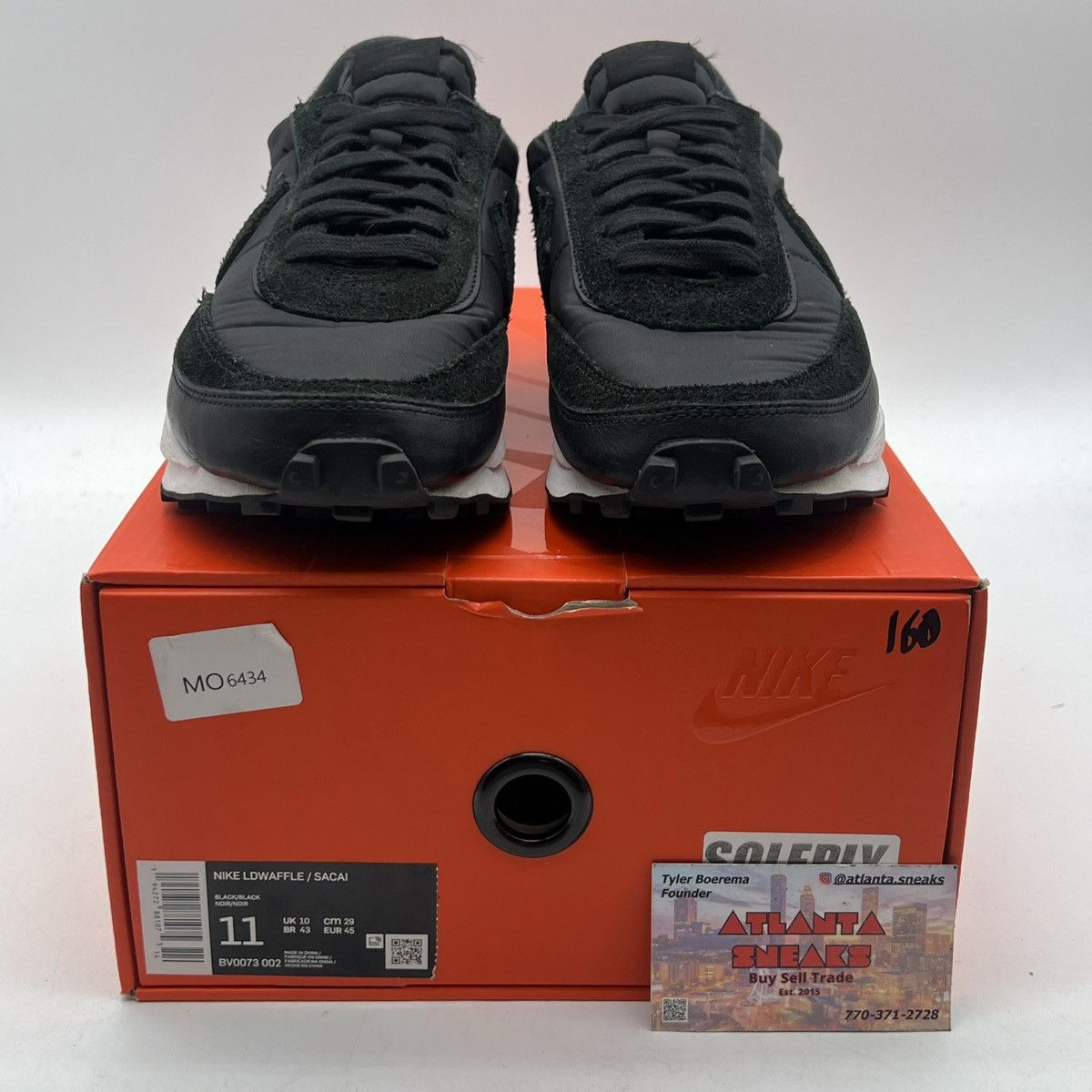 Nike Sacai x LDWaffle black nylon Size US 11 / EU 44 - 2 Thumbnail