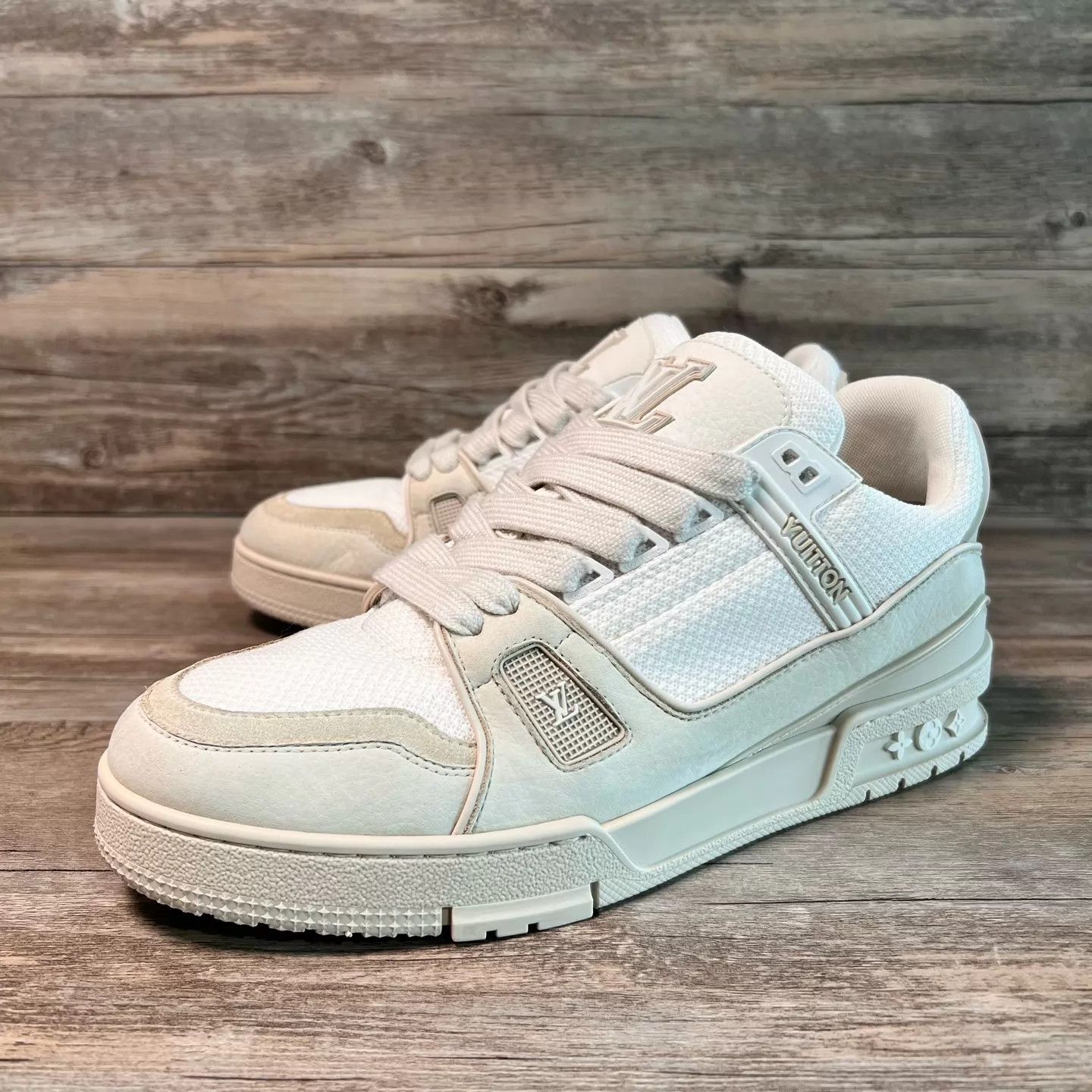Louis Vuitton LV Trainer White/Brown 97 New UK7.5/41.5 Size US 8.5 / EU 41-42 - 1 Thumbnail