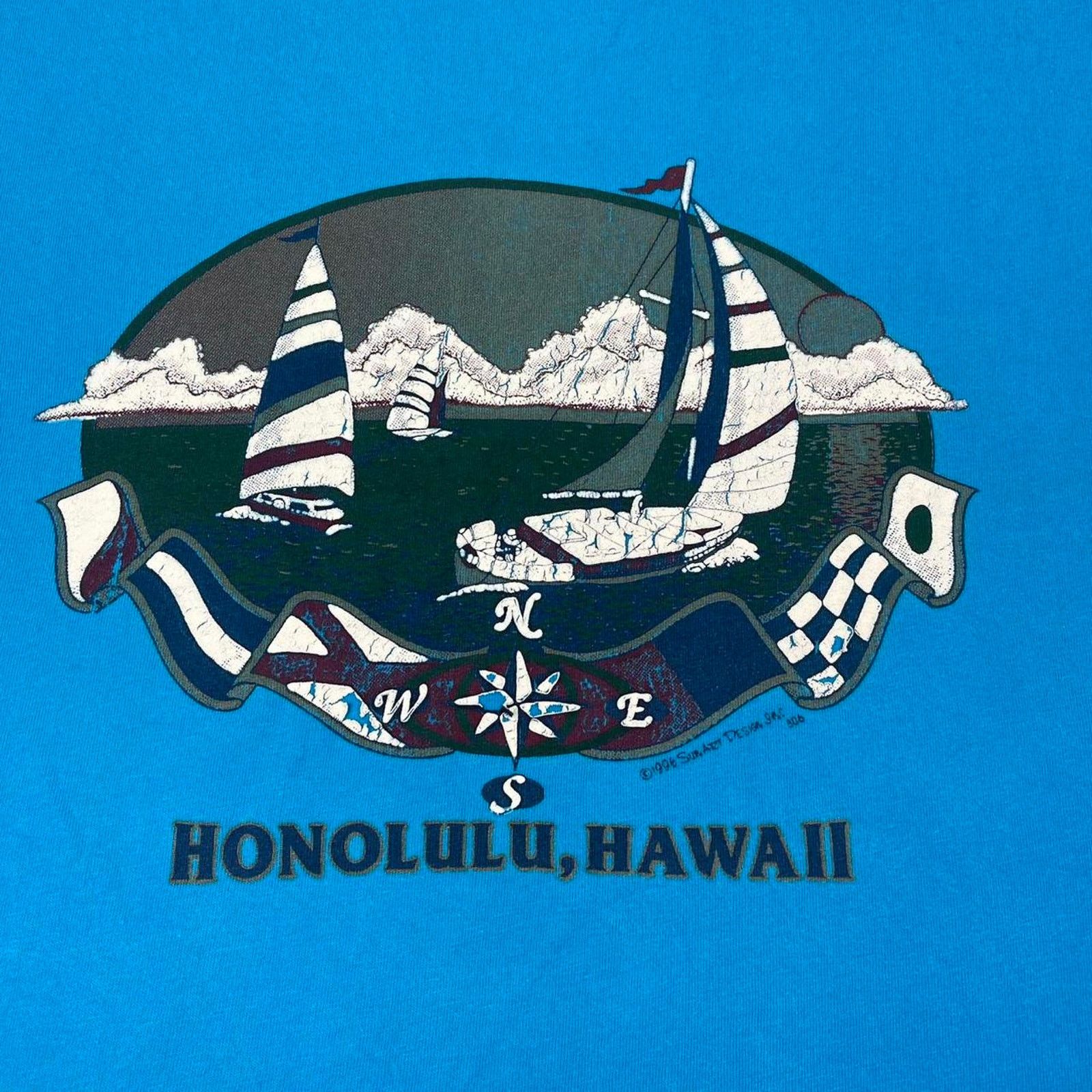 Hanes Vintage 90s hawaii t shirt single stitched Honolulu Size US XL / EU 56 / 4 - 3 Thumbnail