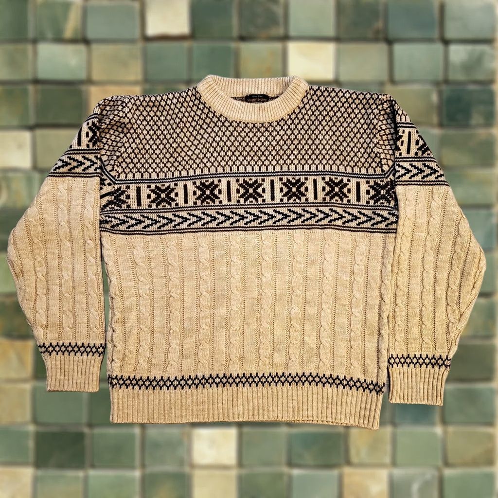 JCPenney VINTAGE JCPenney Sweater Mens Large L 80s Fair Isle Cable Knit Wool Acrylic Pullover VTG Size US L / EU 52-54 / 3 - 1 Thumbnail