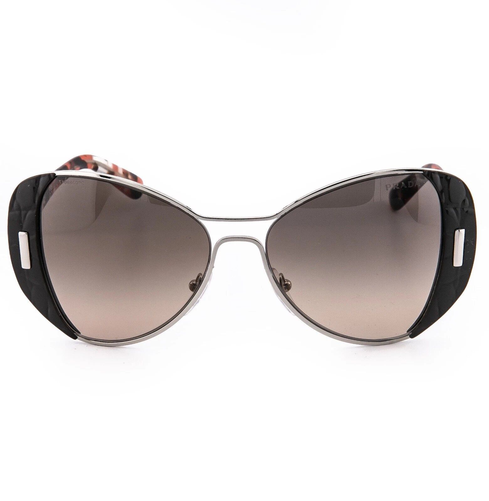 Prada PRADA 60S MOD Geometric PR60SS Brown Silver Red Metal 60SS Size ONE SIZE - 4 Thumbnail