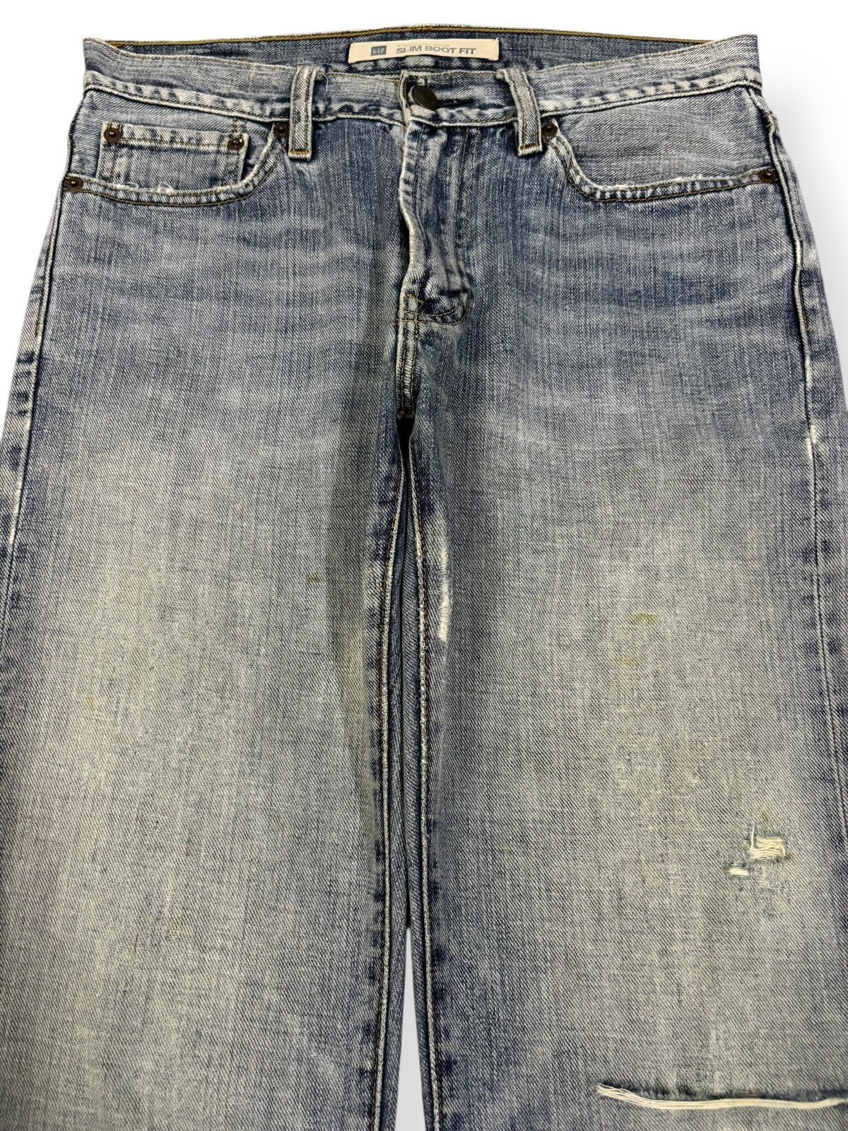 Balenciaga × Gap × Yeezy Vintage Gap 1969 Faded Slim Bootcut Distressed Grunge Jeans Size US 30 / EU 46 - 3 Thumbnail
