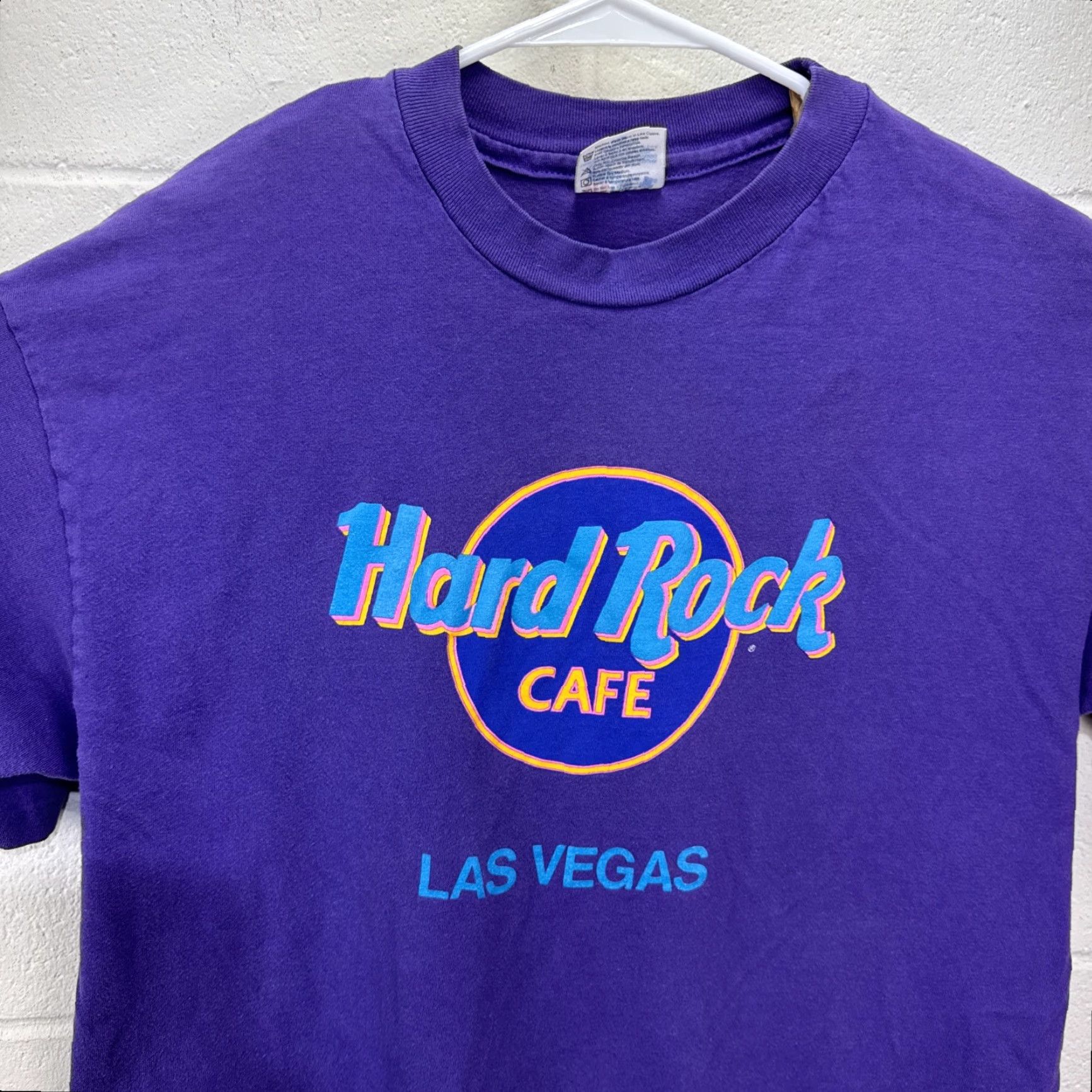 Hard Rock Cafe VINTAGE Hard Rock Cafe Shirt Men Large Cotton 90s USA City Rock Purple Short Sleeve Crew Neck Size US L / EU 52-54 / 3 - 7 Thumbnail