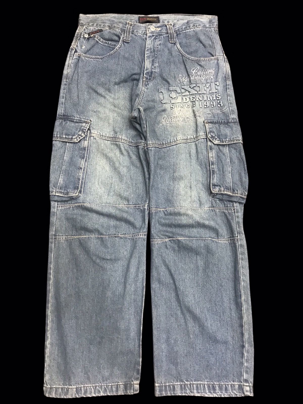 Vintage 💥WIDE BAGGY💥ARCHIVAL EXIT 3D POCKETS CARGO DENIM F358 Size US 32 / EU 48 - 1 Thumbnail