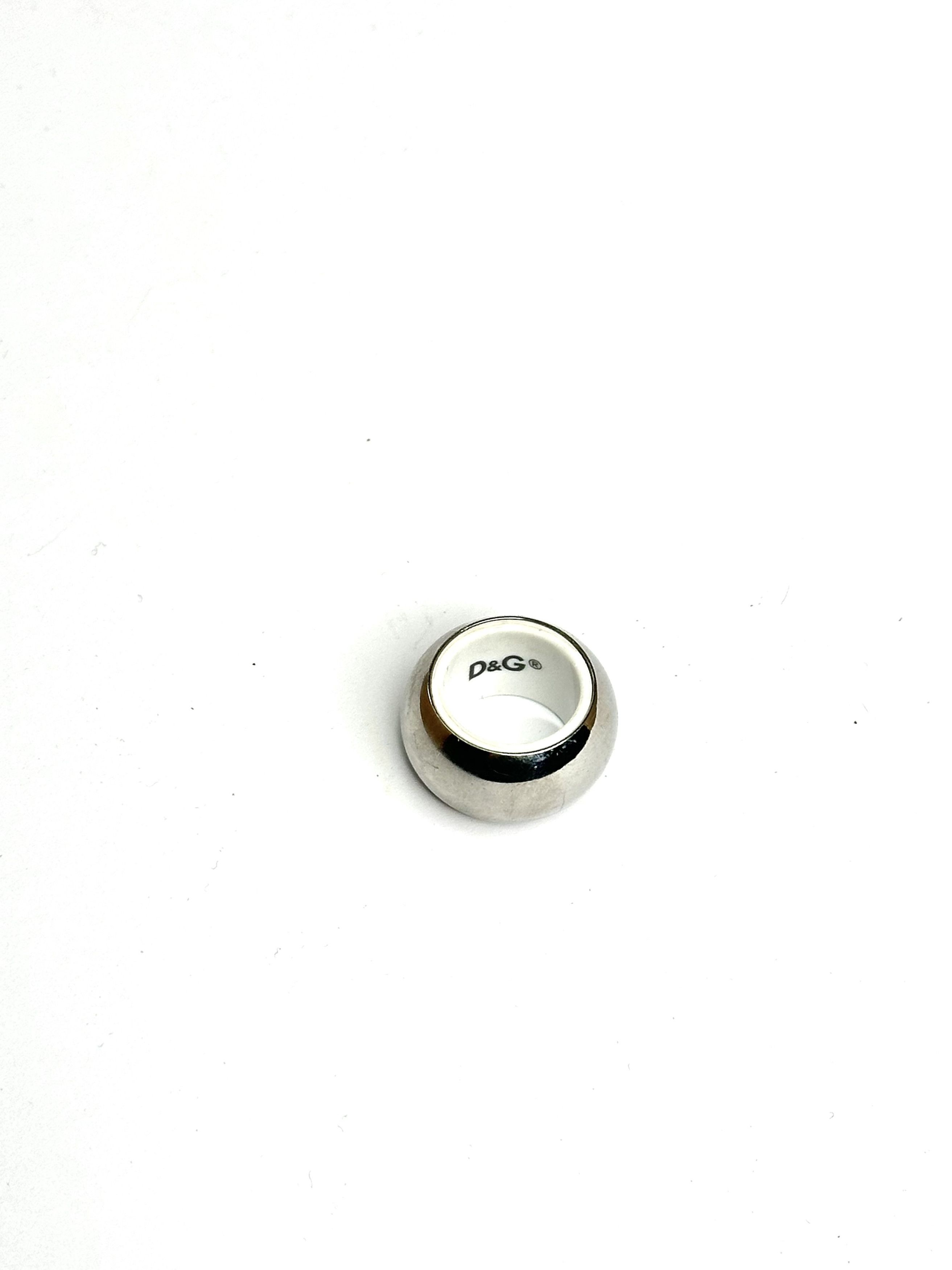 Dolce & Gabbana D&G Silver steel bijouterie Icon Logo ring Size ONE SIZE - 2 Thumbnail