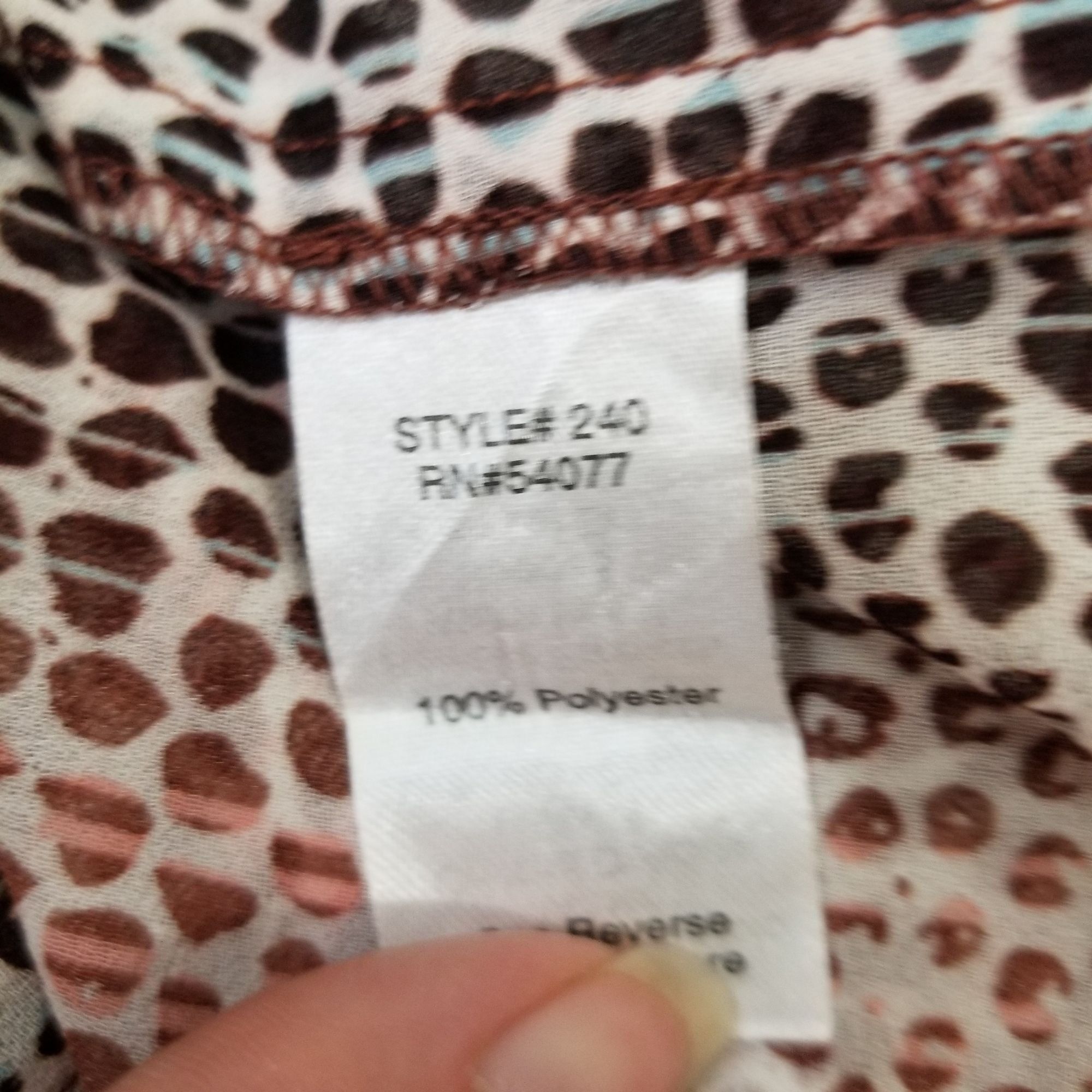 Other CAbi S Pink Brown Geometric Sheer Top 240 Oversized Snakeski Size S / US 4 / IT 40 - 6 Thumbnail